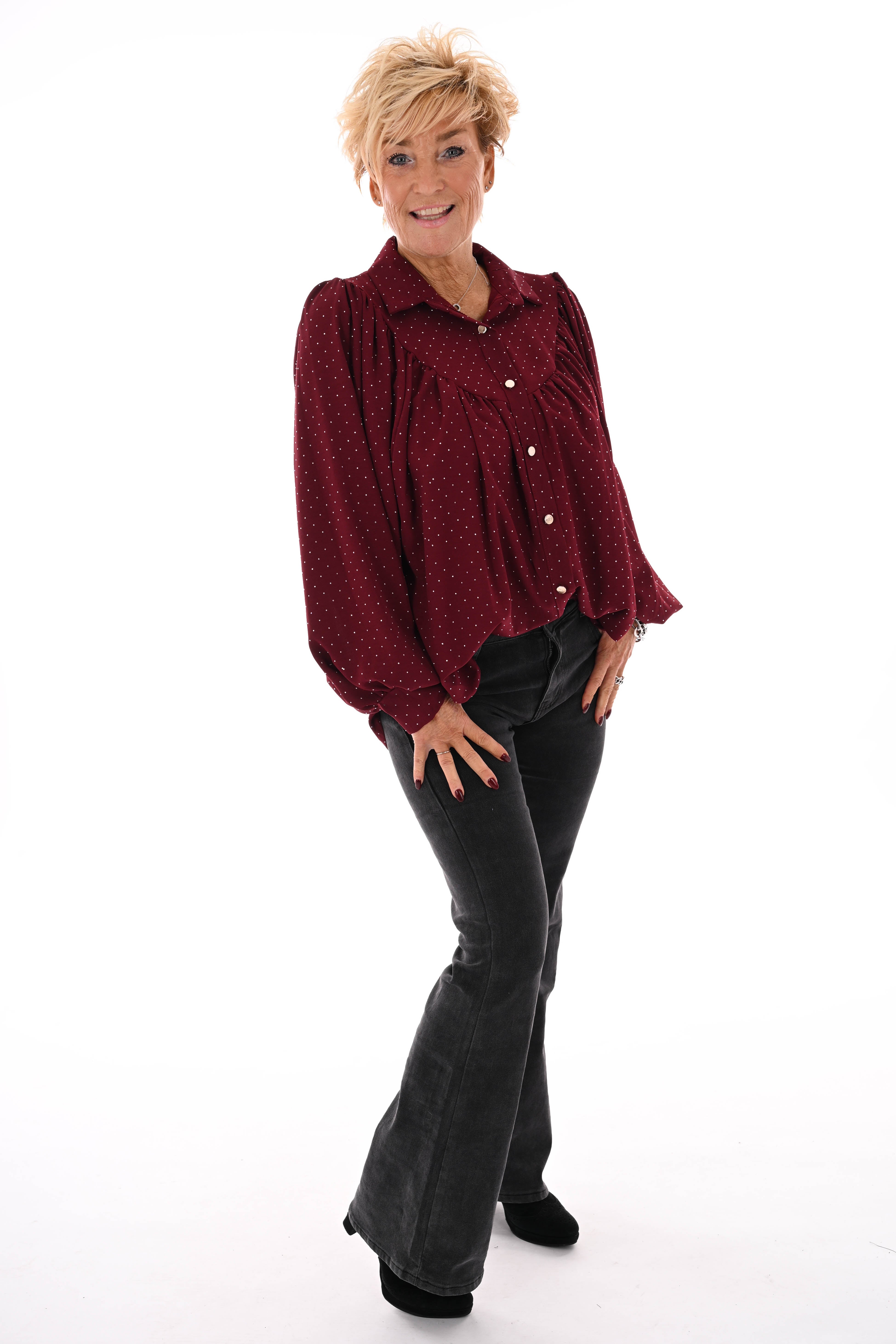 BB.S jeans flared donkergrijs