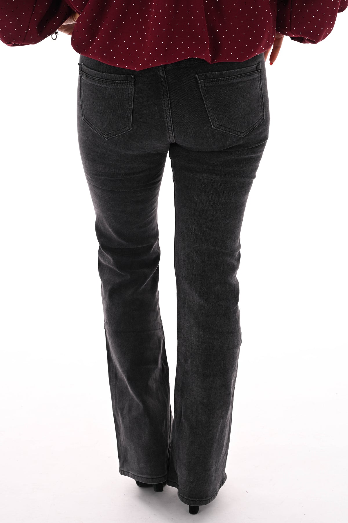 BB.S jeans flared donkergrijs