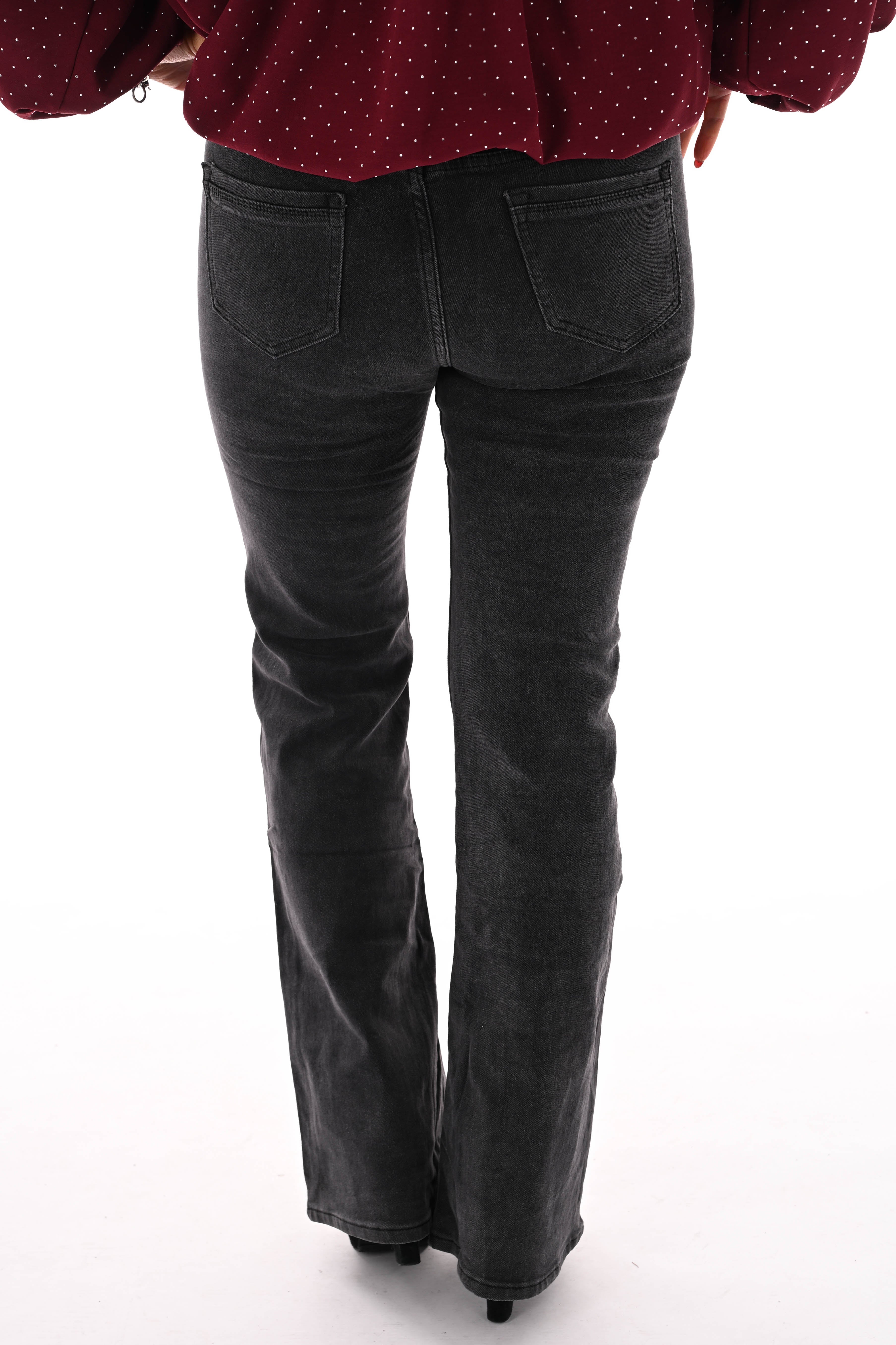 BB.S jeans flared donkergrijs