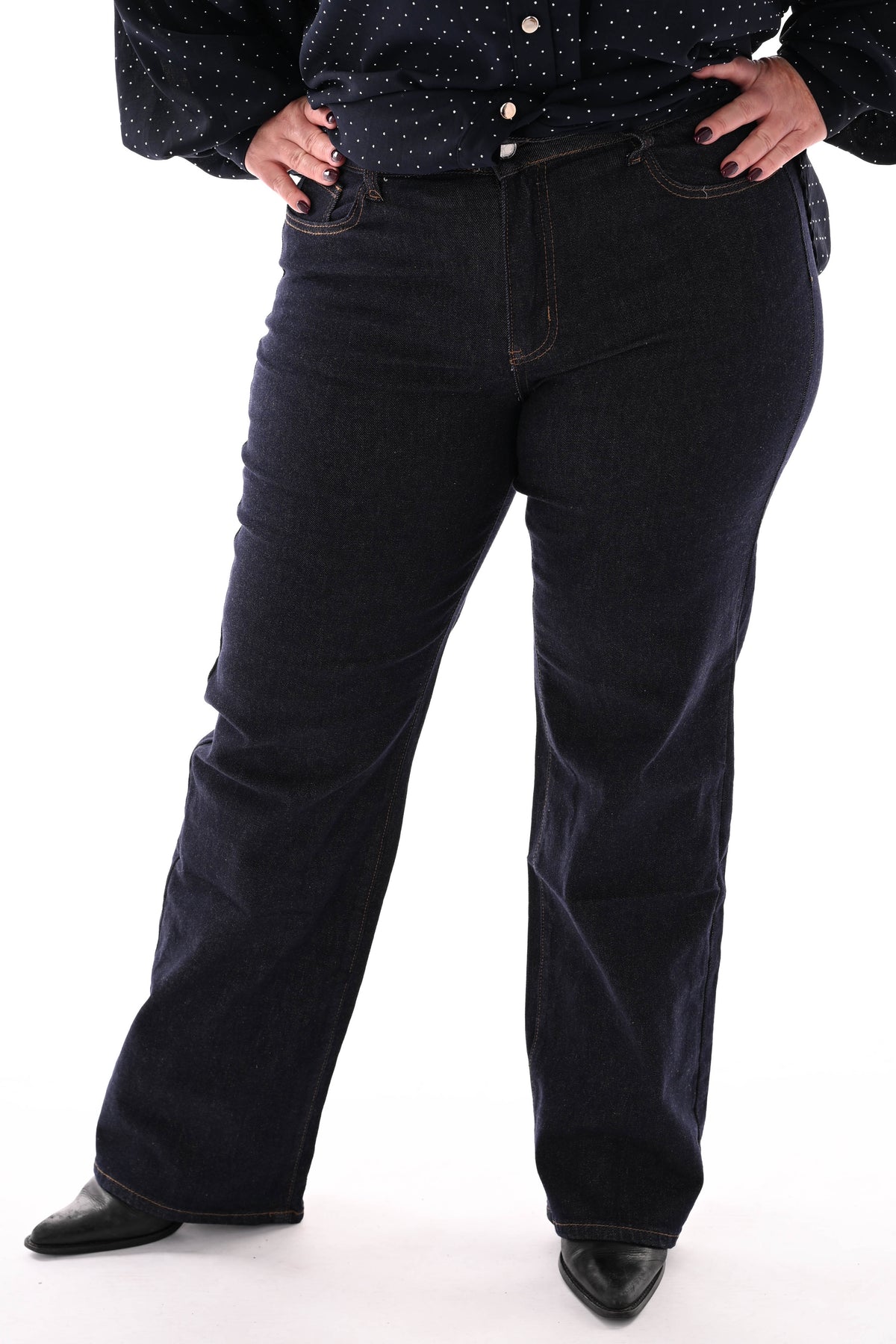 Kathy jeans wide leg donkerblauw