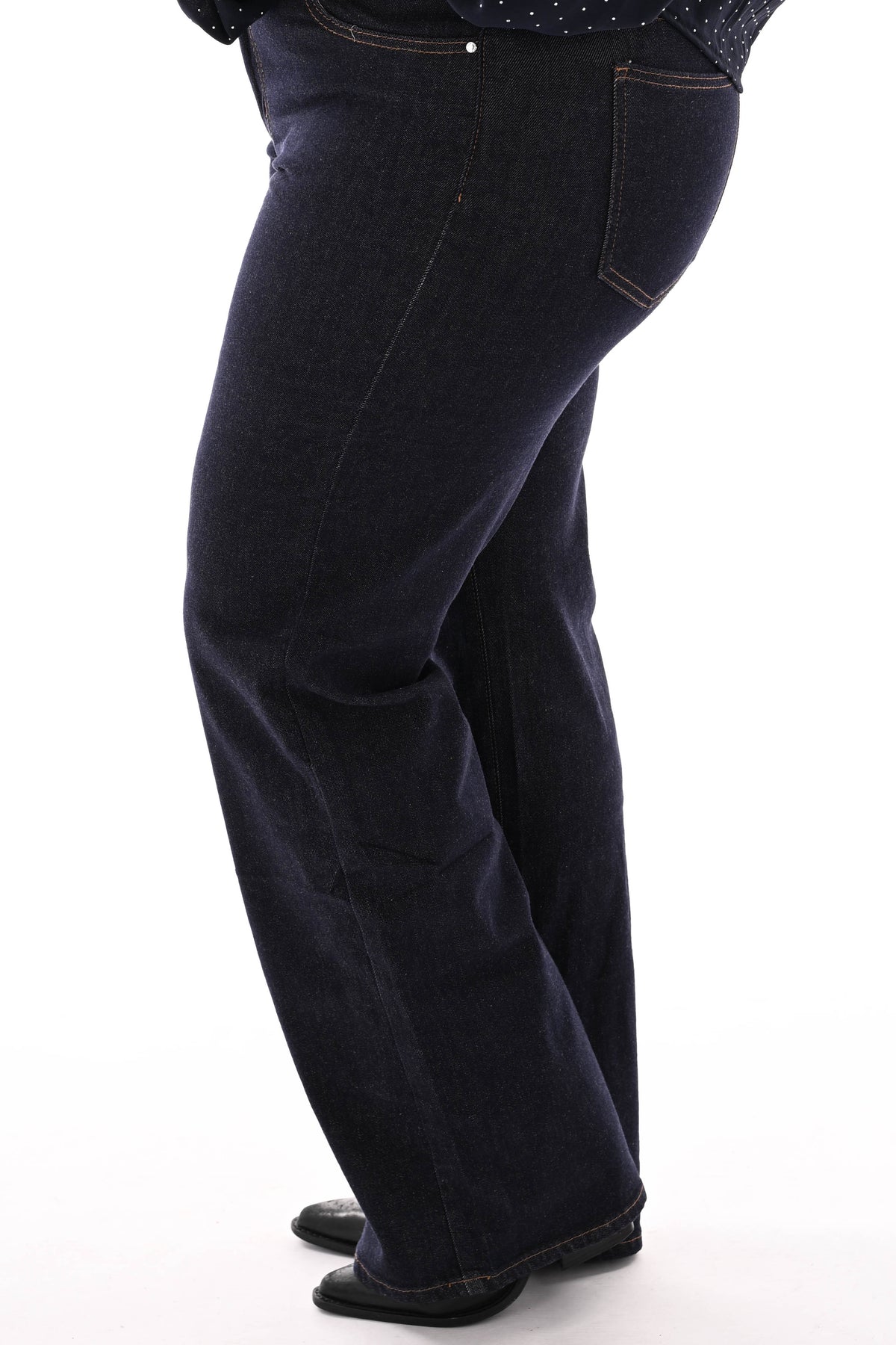 Kathy jeans wide leg donkerblauw