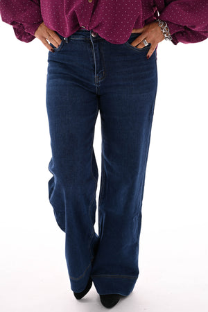 Goodies wide leg brede zoom middenblauw