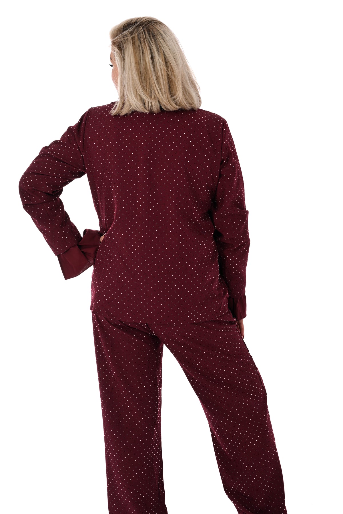 Tweedelig blazer pak strass bordeaux
