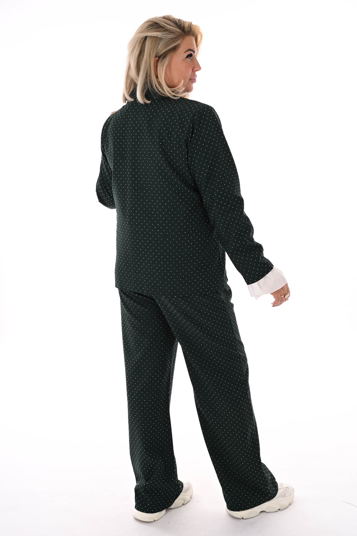 Tweedelig blazer pak strass donkergroen