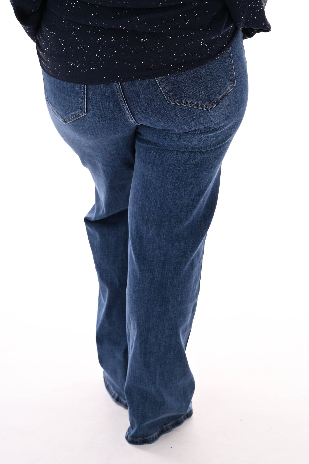 My Tina wide leg push-up middenblauw