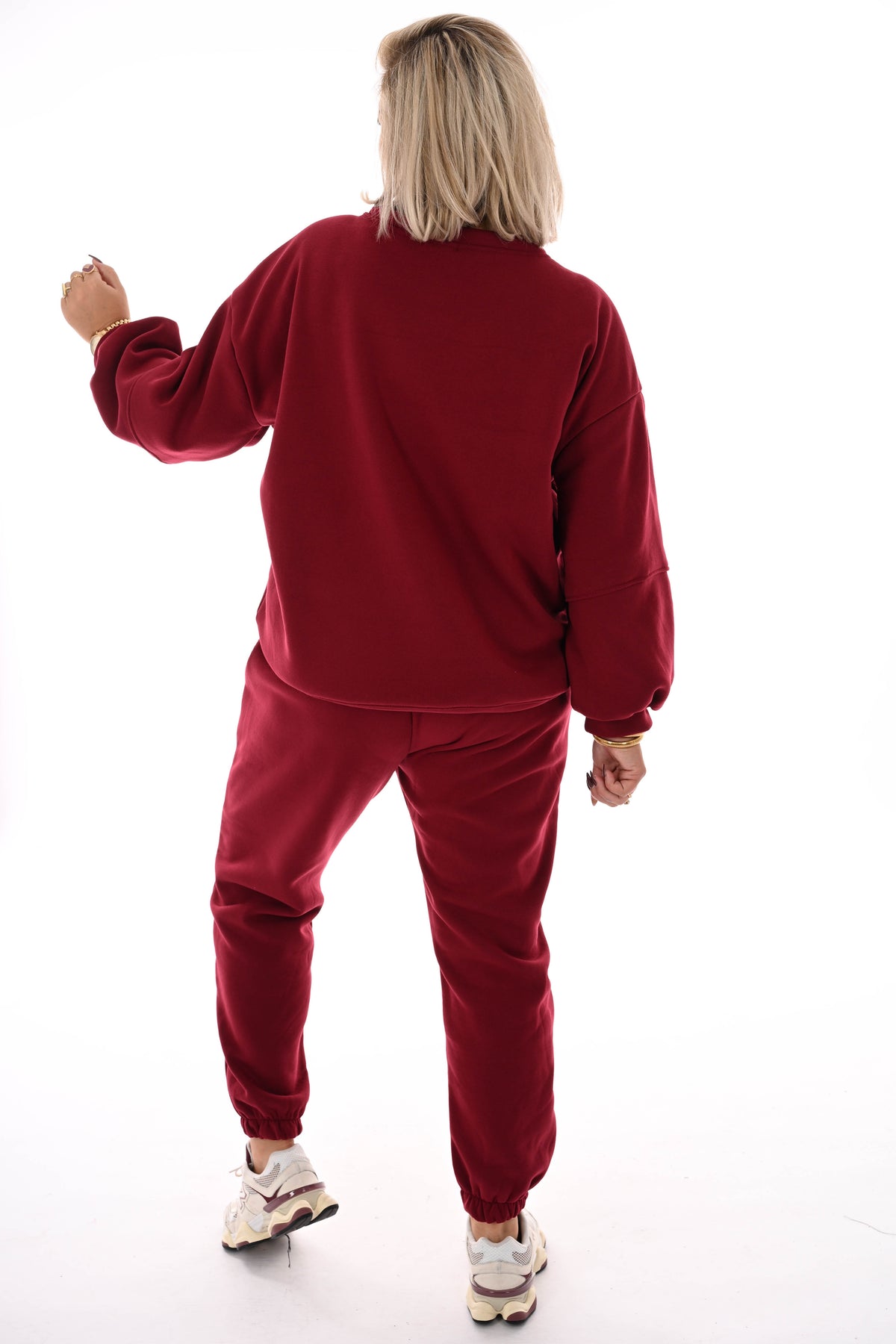 Tweedelig joggingspak applicatie bordeaux