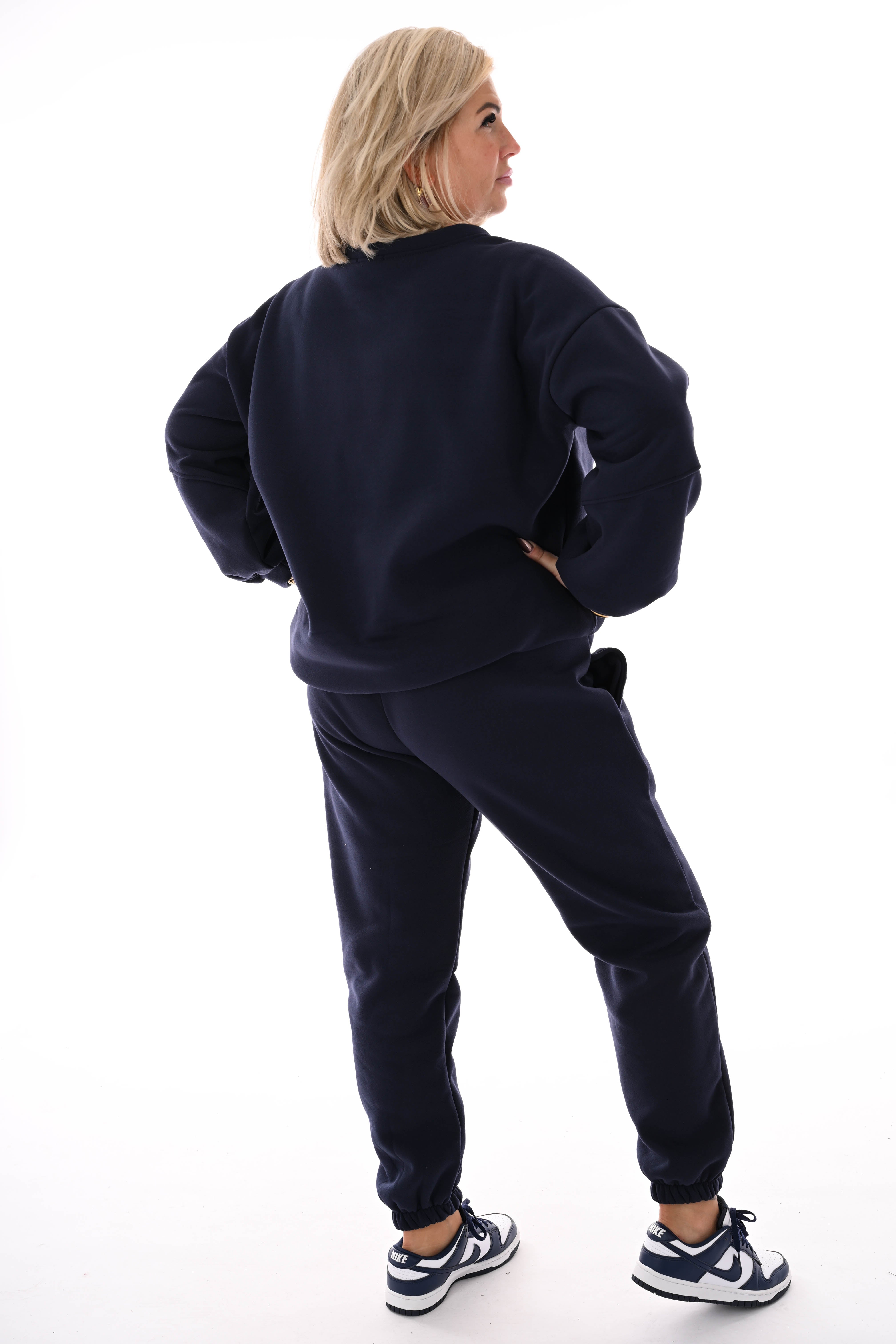 Tweedelig joggingspak applicatie marineblauw