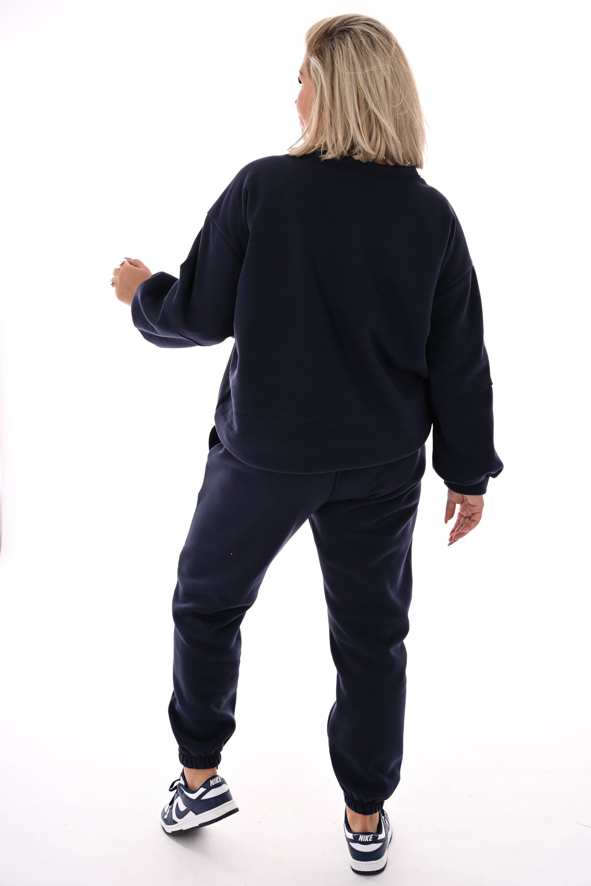 Tweedelig joggingspak applicatie marineblauw