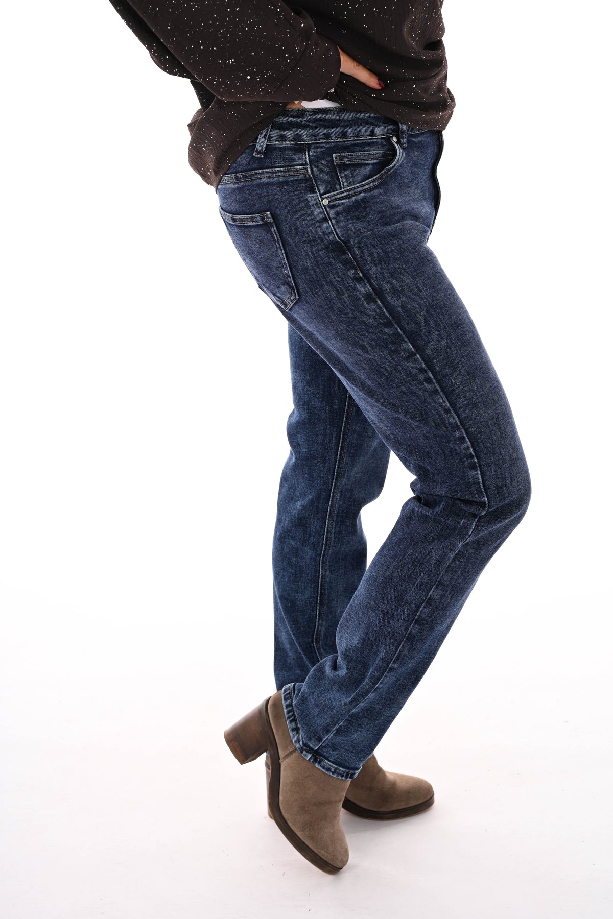 Goodies jeans slim leg gemeleerd blauw