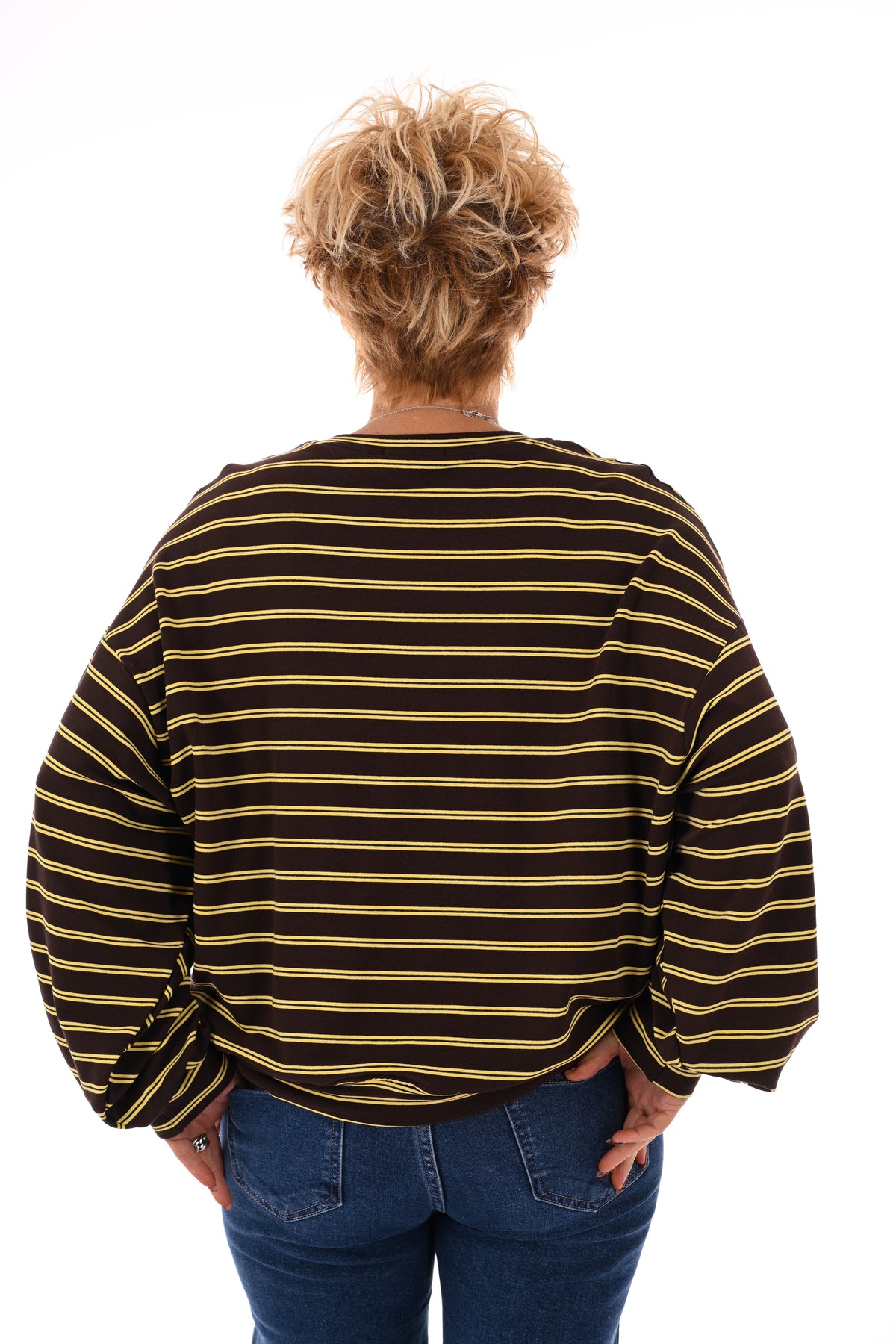 Sweater streepjes Paris geel