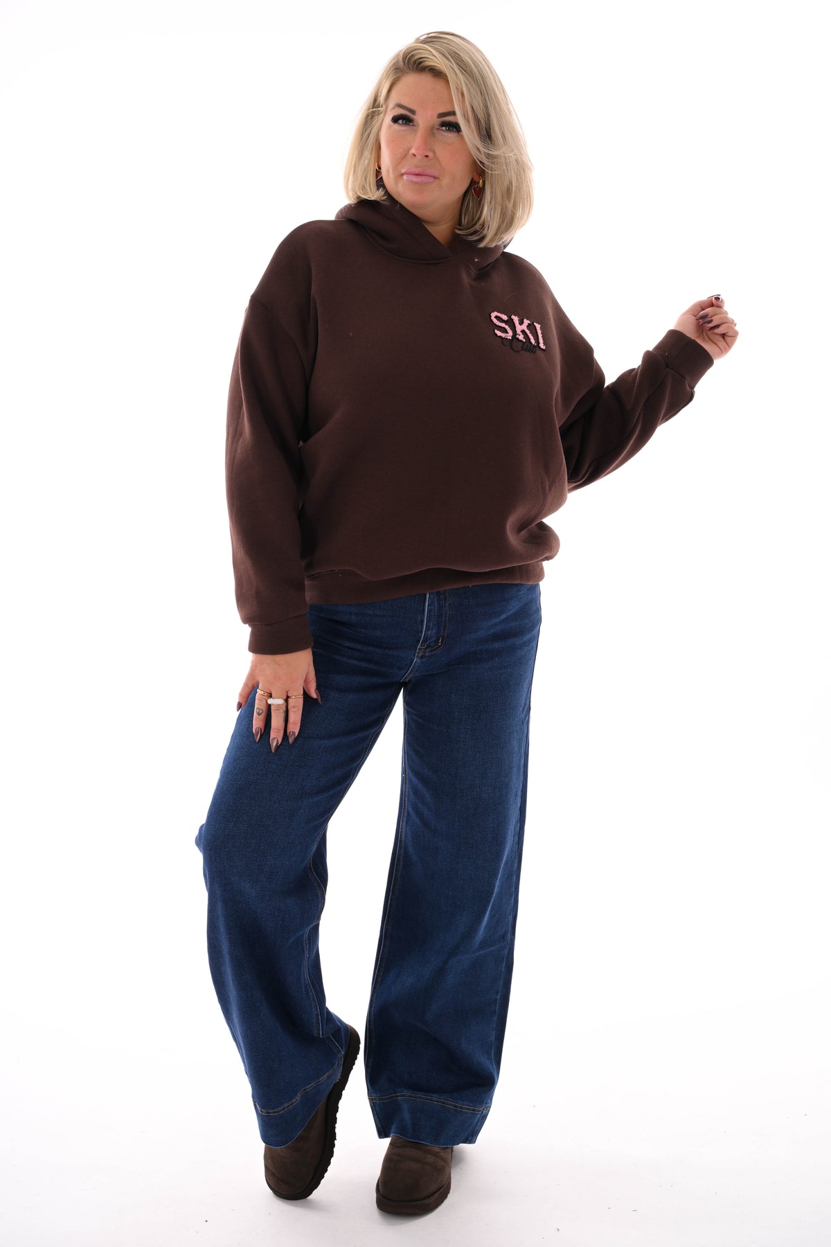 Hoodie ski club bruin