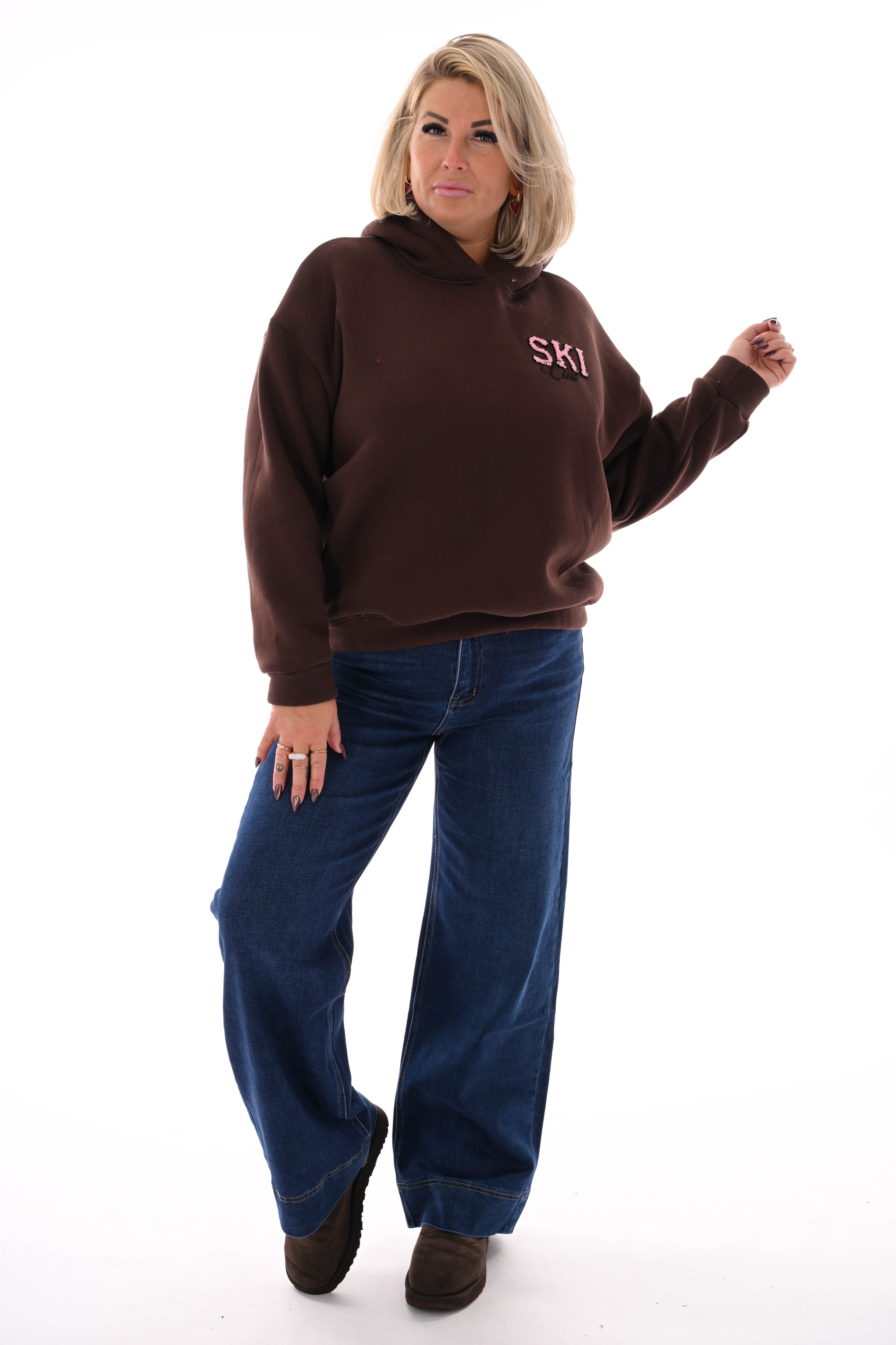 Hoodie ski club bruin