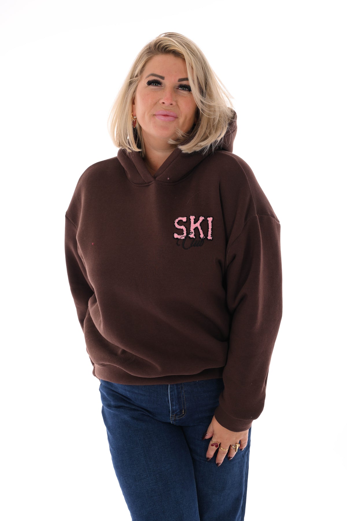 Hoodie ski club bruin