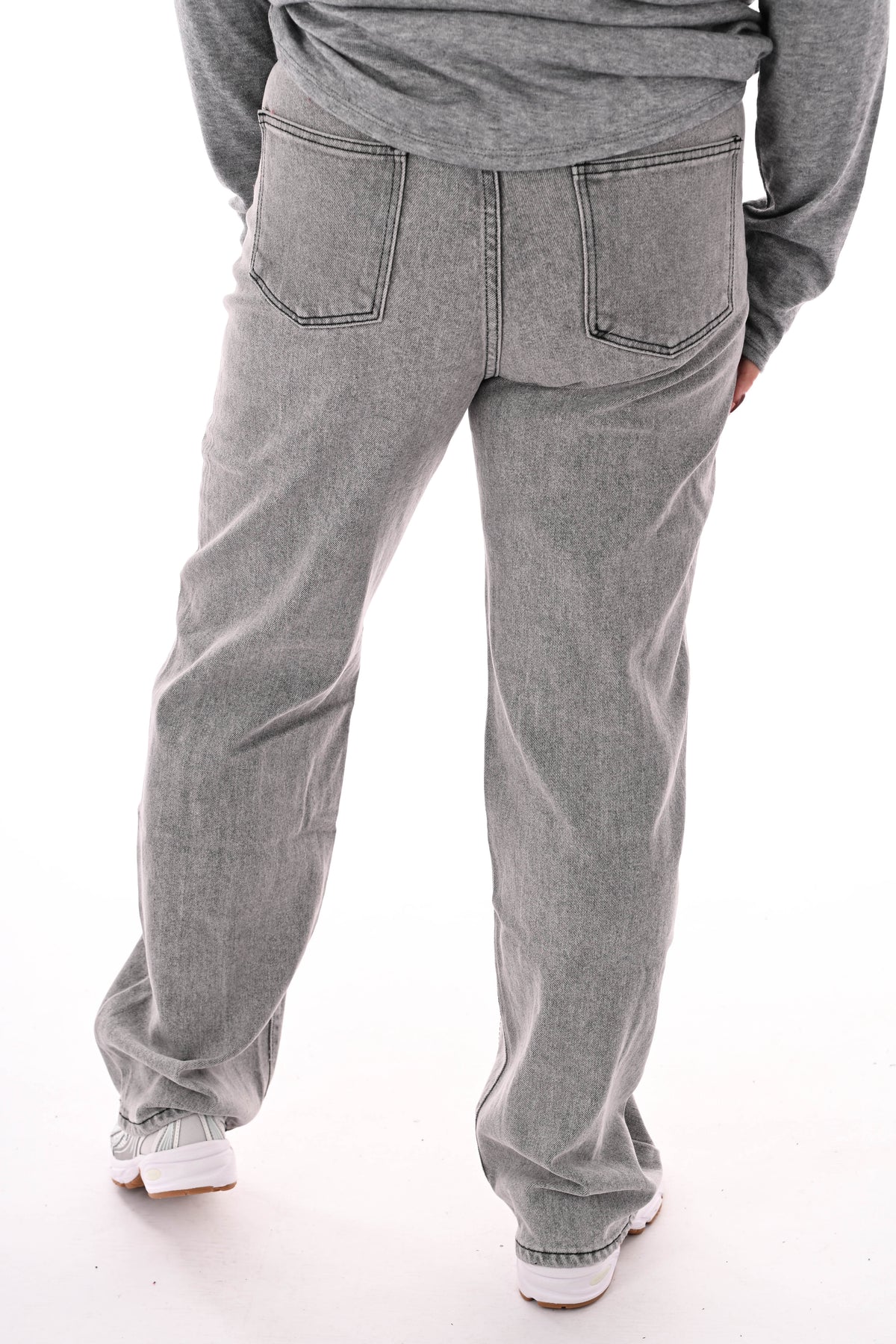 Monday wide leg glitter naden grijs