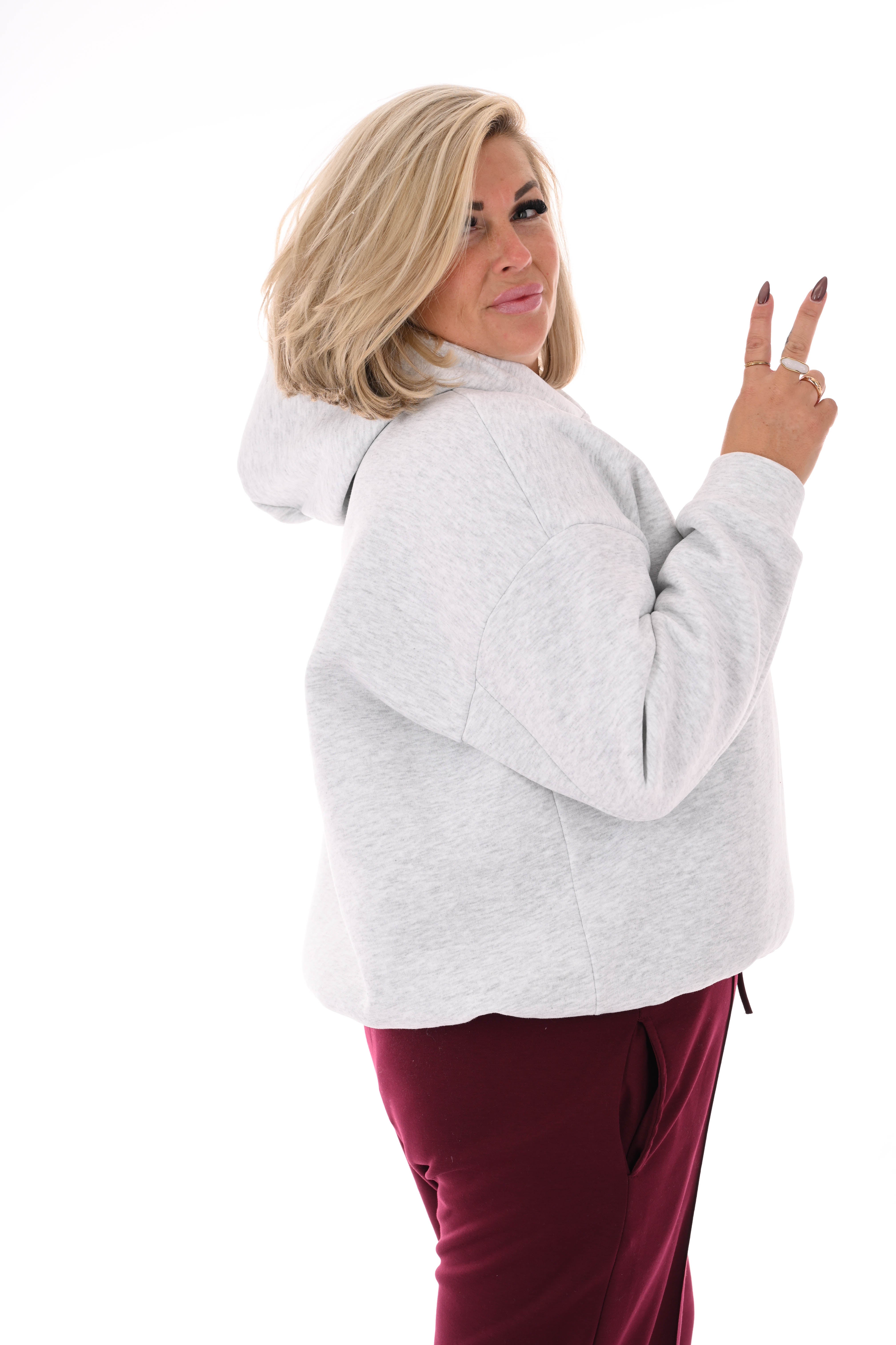 Hoodie studio club lichtgrijs