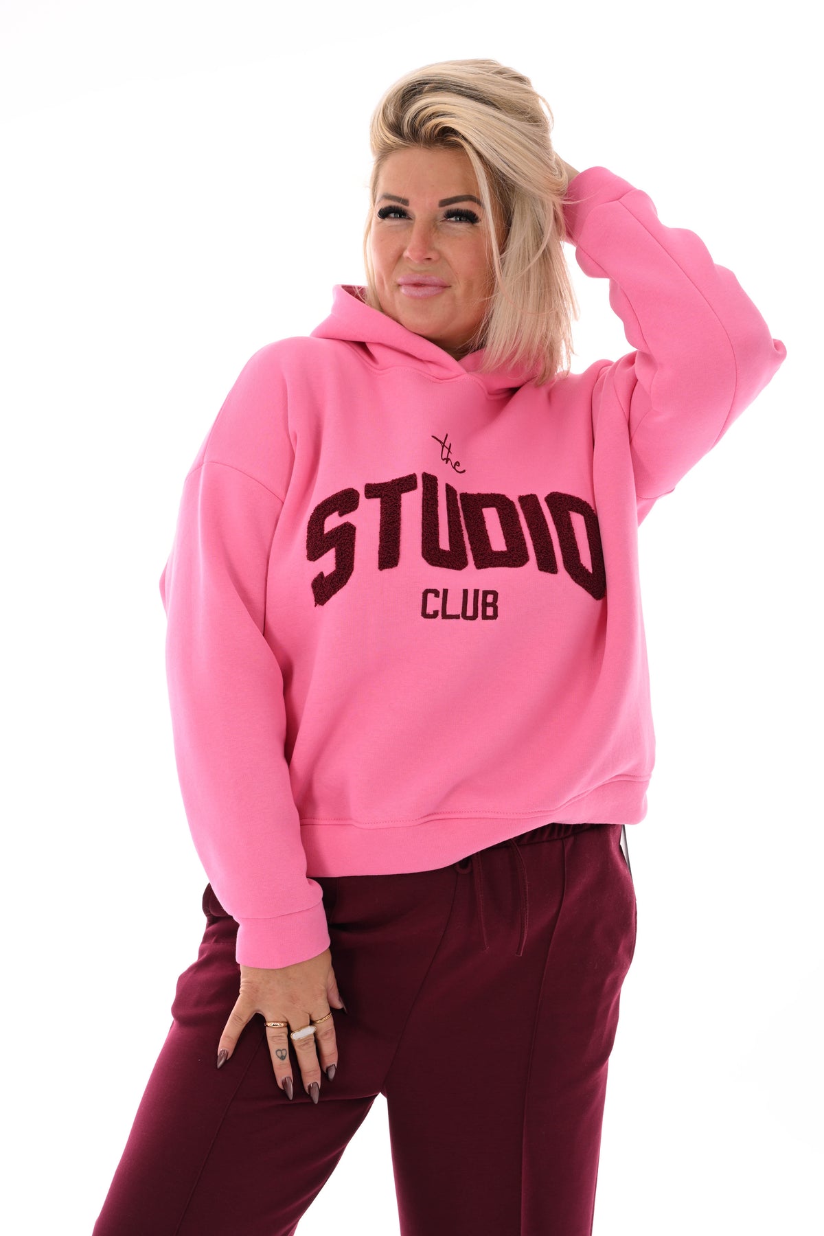 Hoodie studio club roze