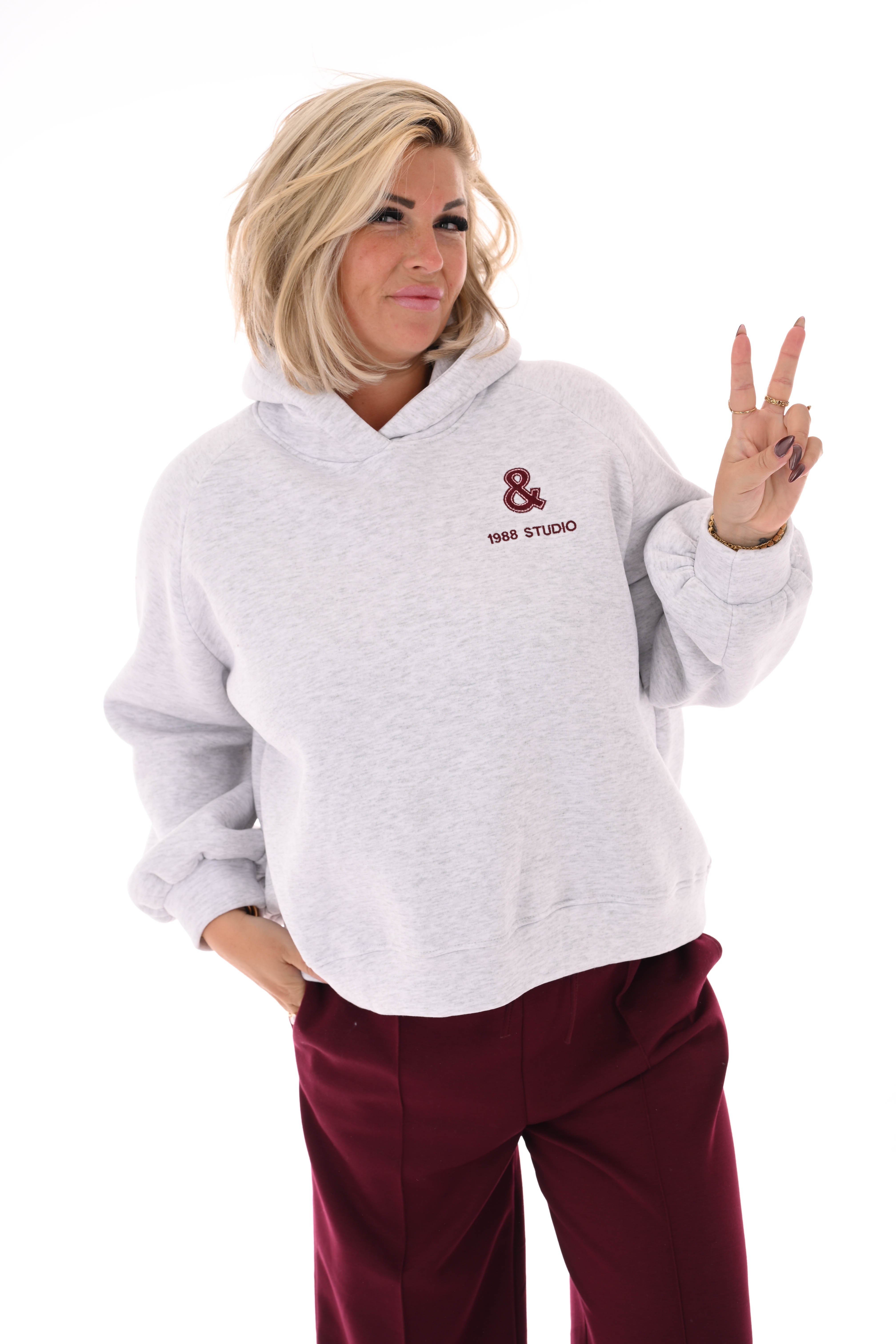 Hoodie Brooklyn & NYC lichtgrijs