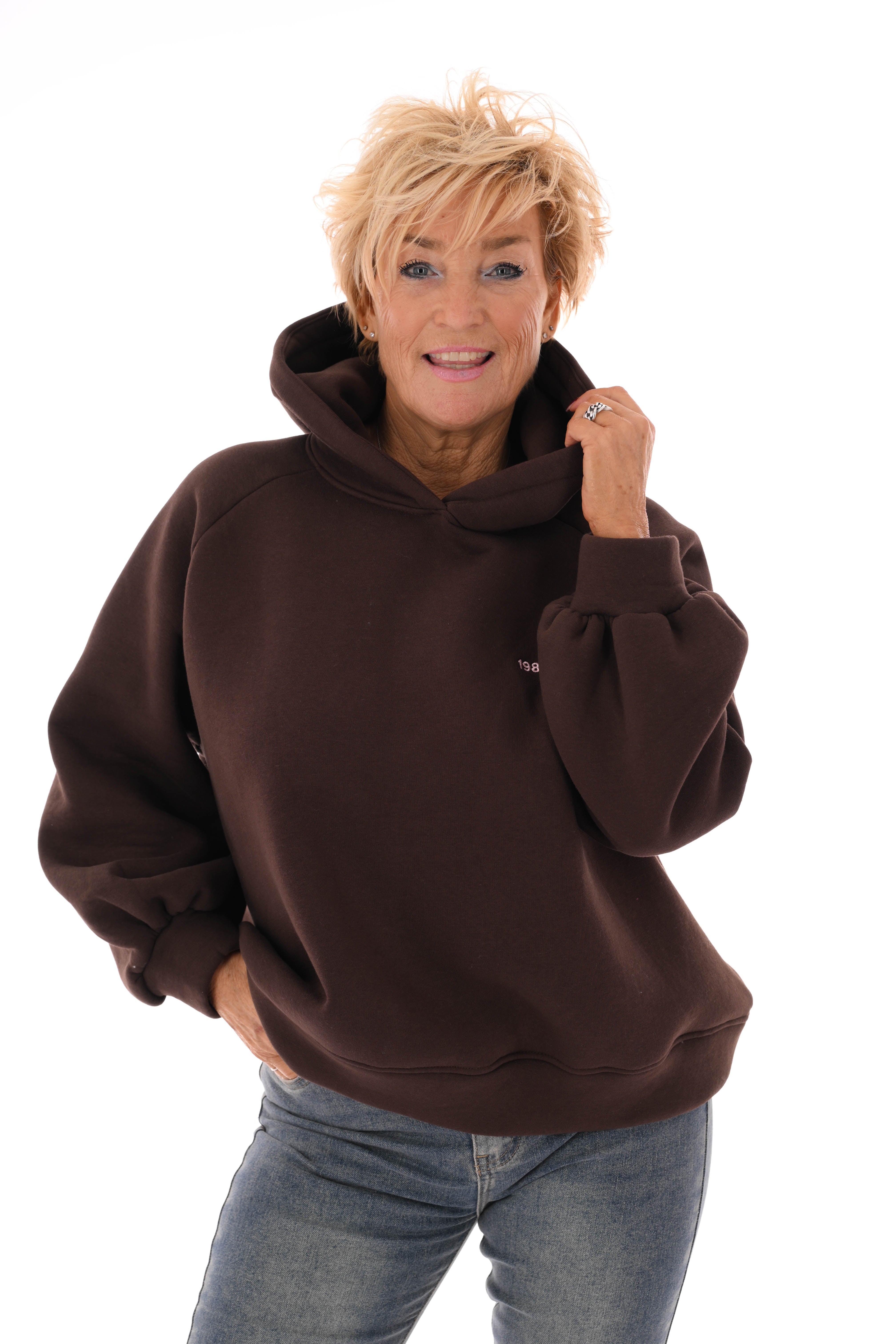 Hoodie Brooklyn & NYC donkerbruin