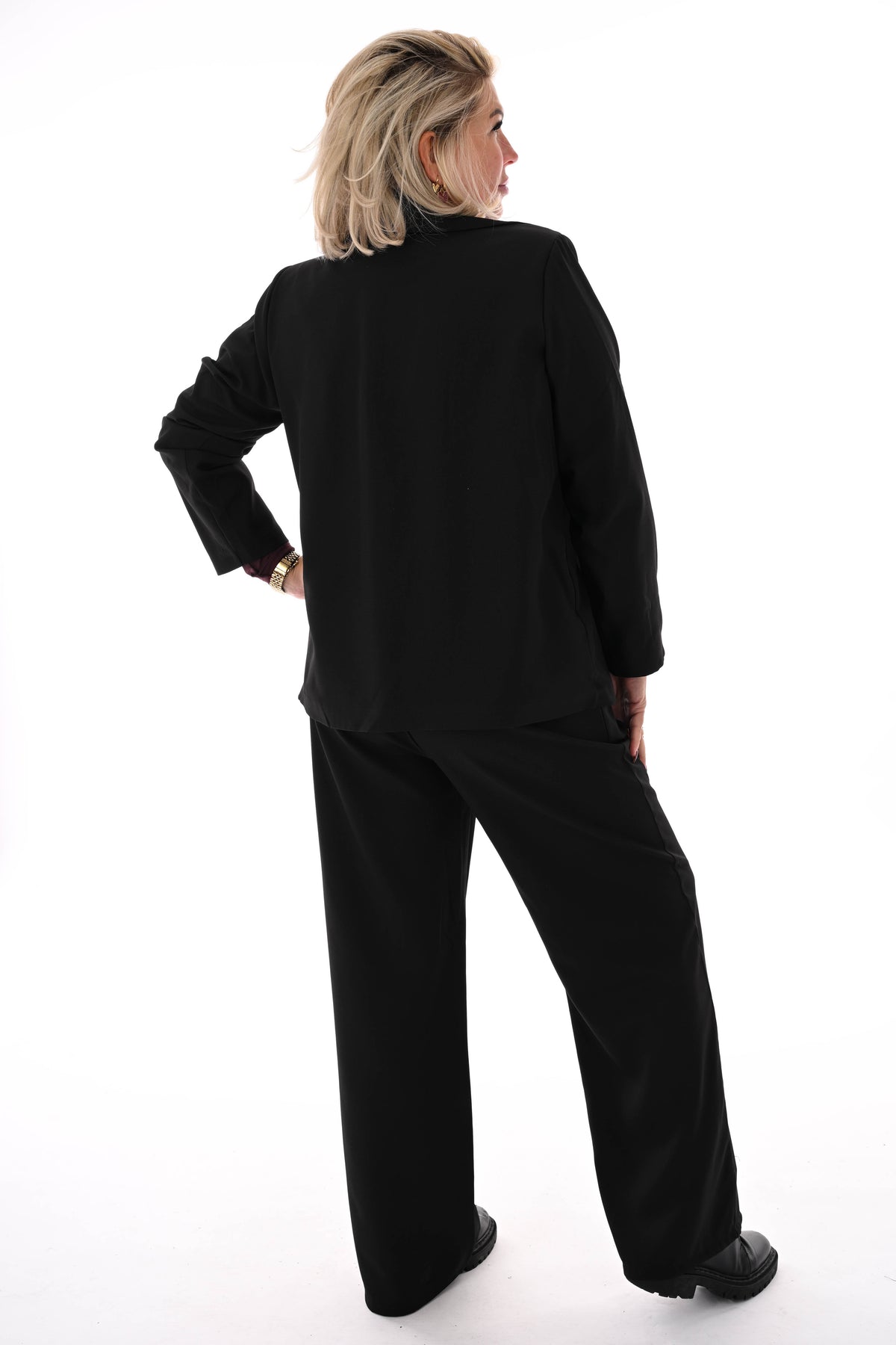 Tweedelig blazer pak uni zwart