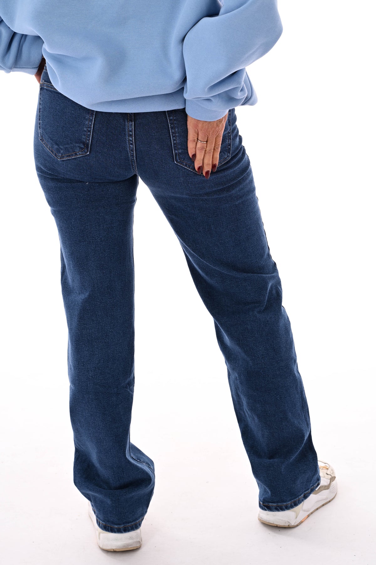 BB.S jeans wide leg zakken aan de voorkant blauw