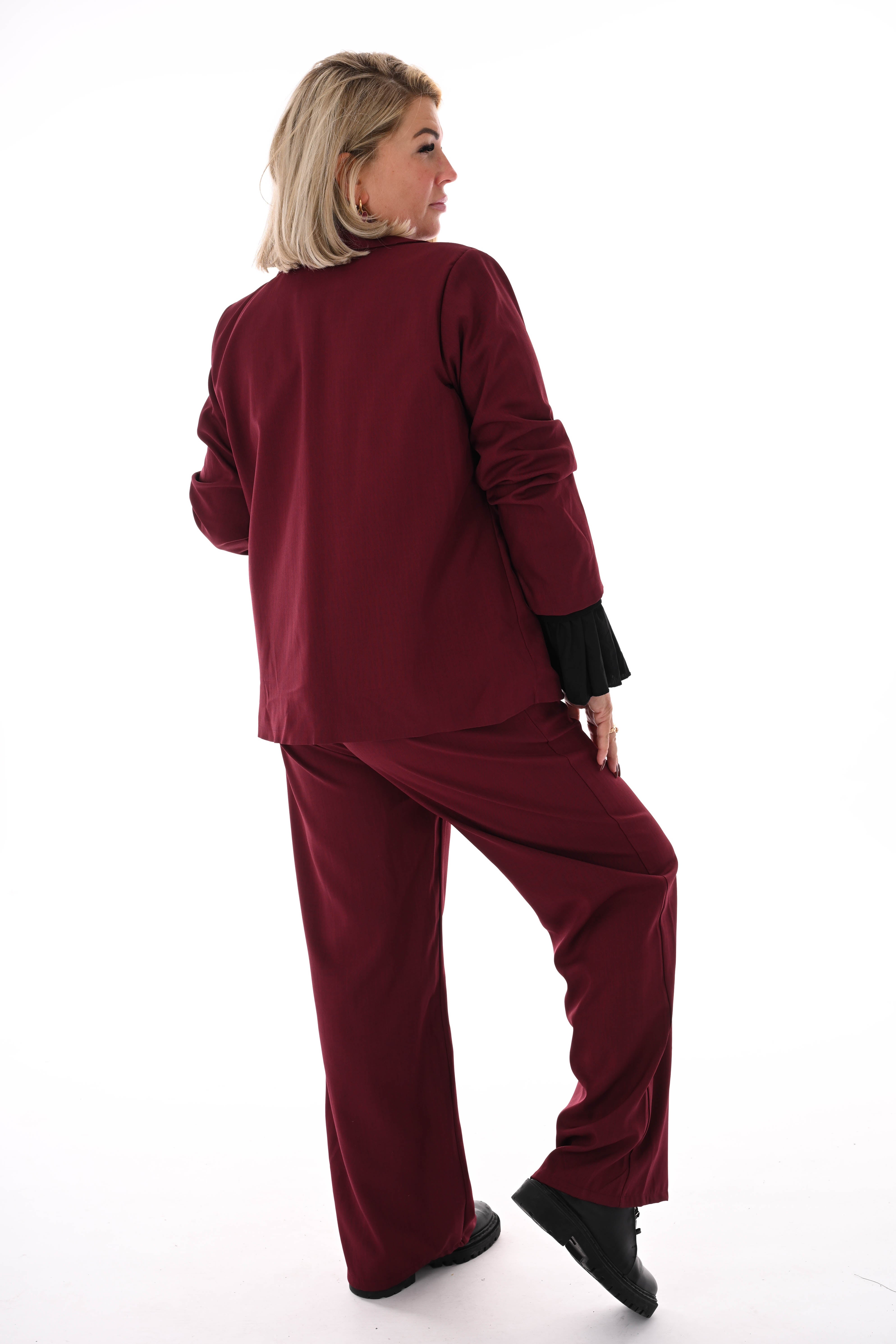 Tweedelig blazer pak uni bordeaux