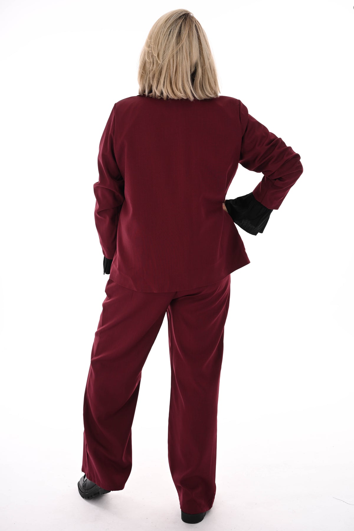 Tweedelig blazer pak uni bordeaux