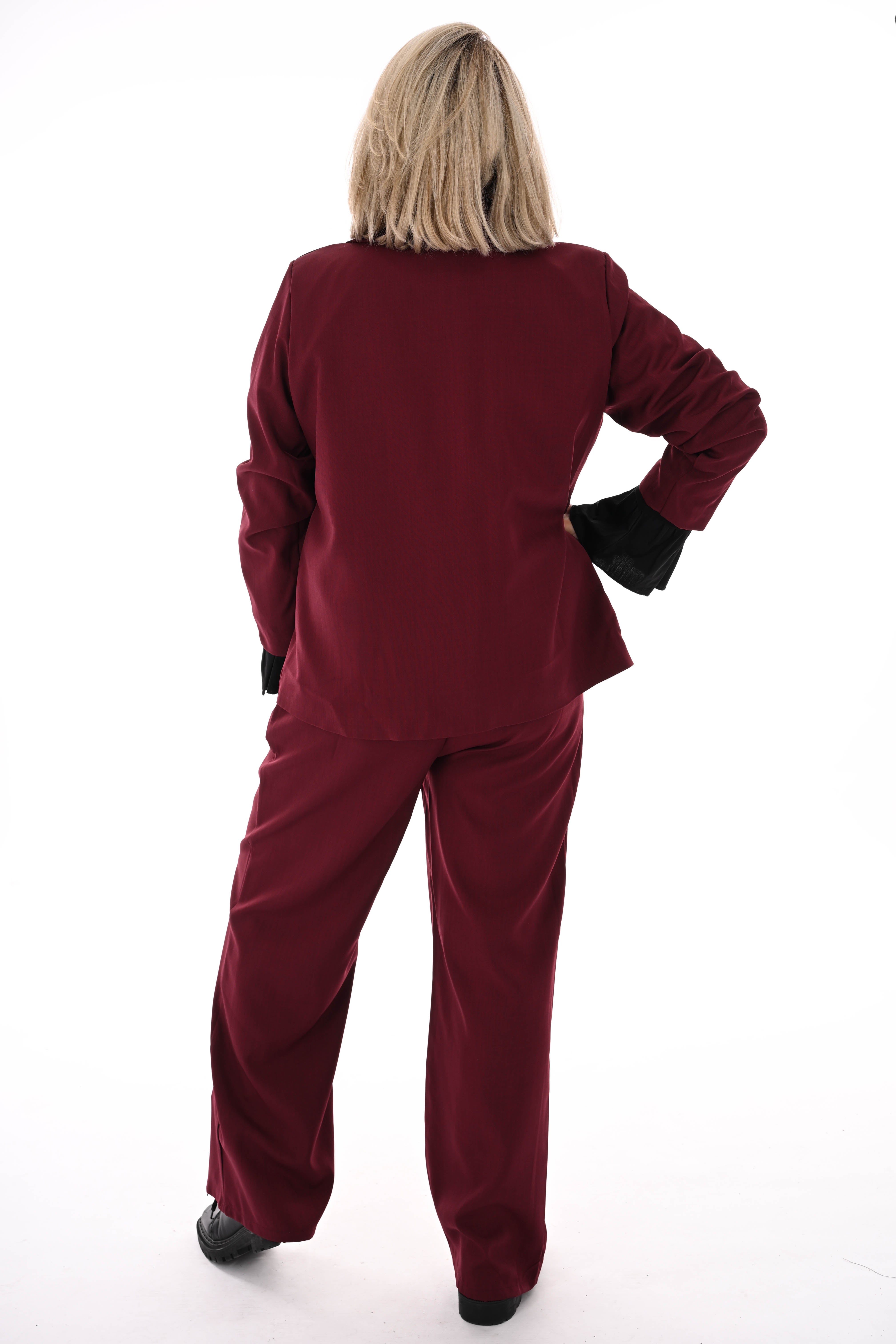 Tweedelig blazer pak uni bordeaux