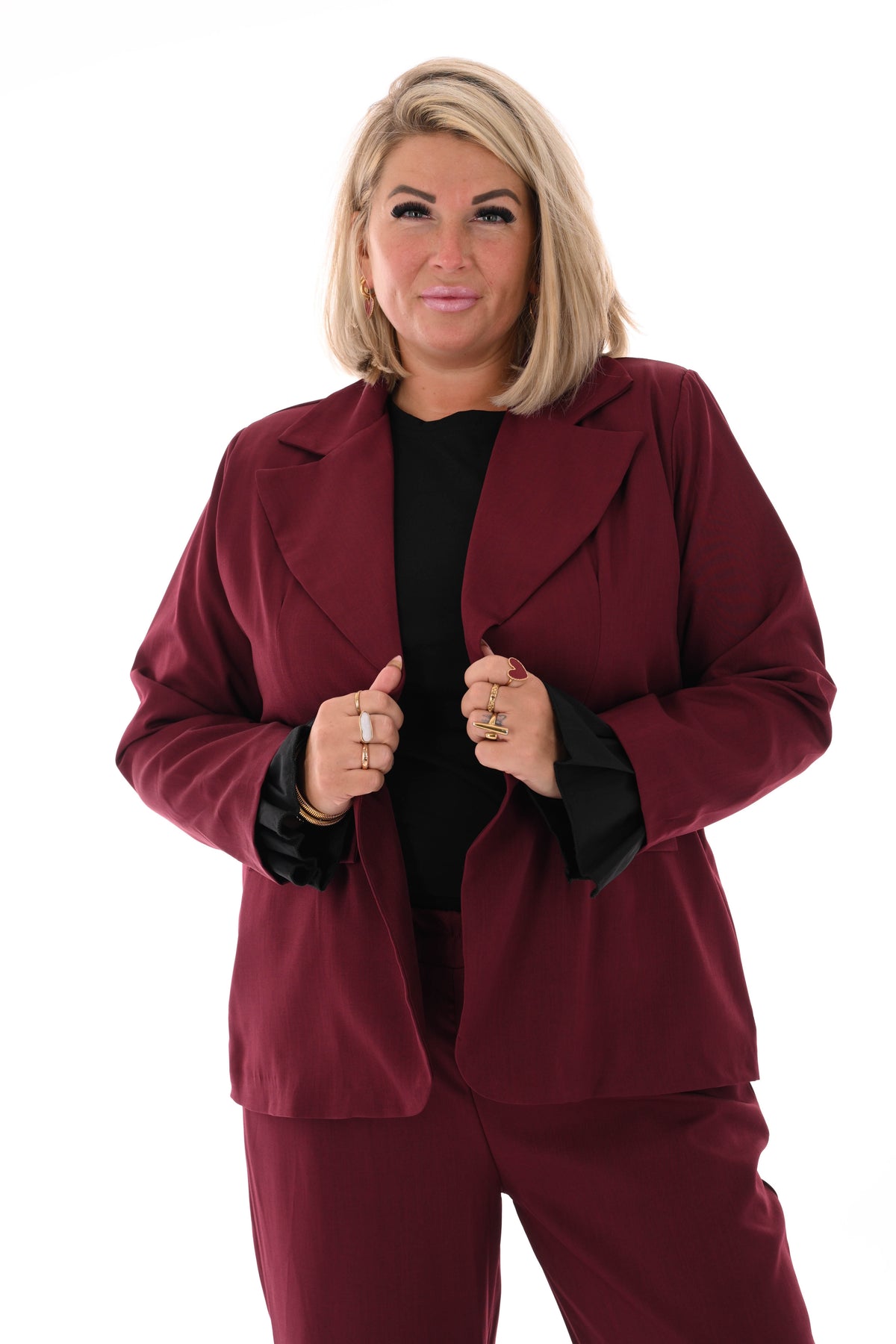 Tweedelig blazer pak uni bordeaux