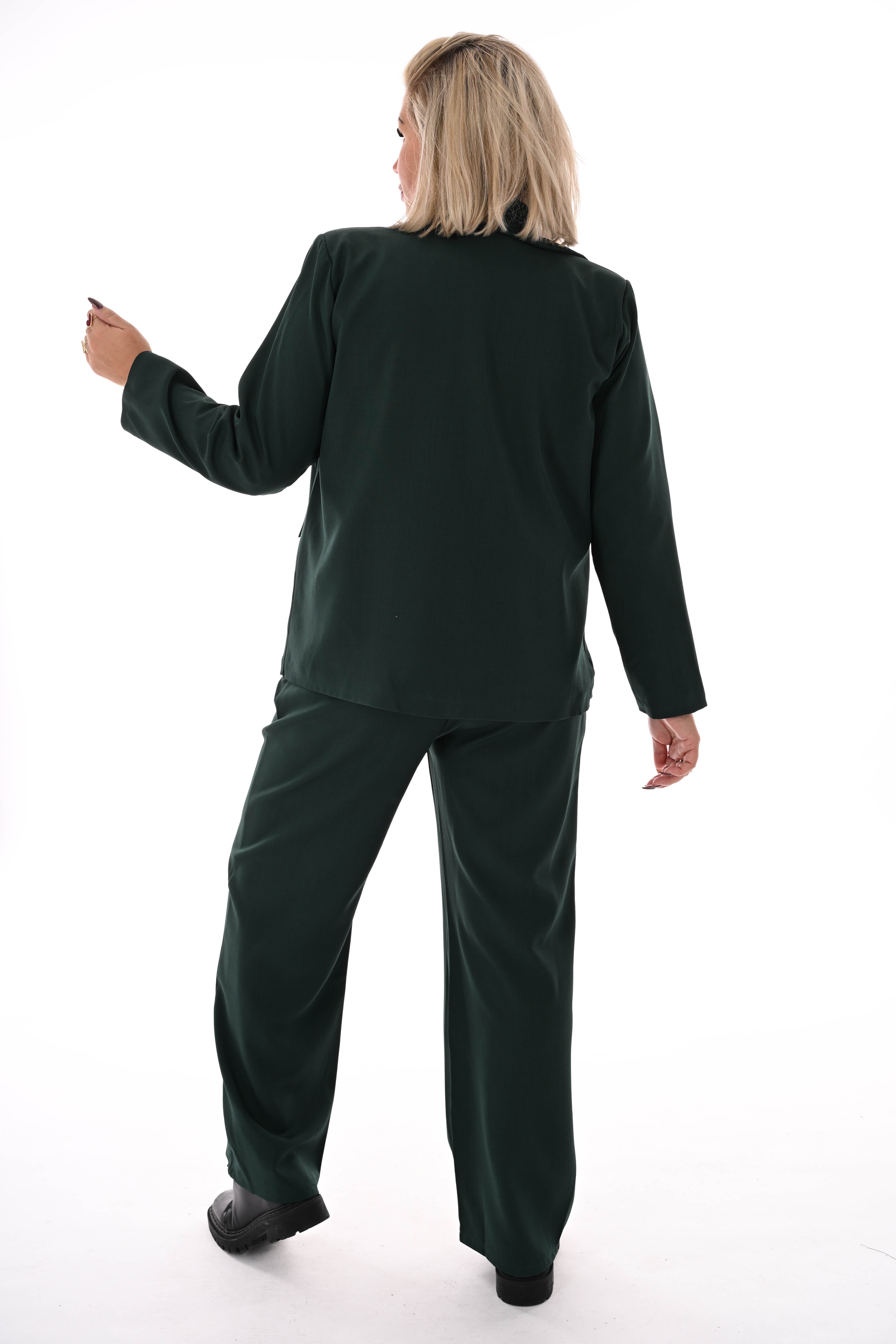 Tweedelig blazer pak uni flessengroen