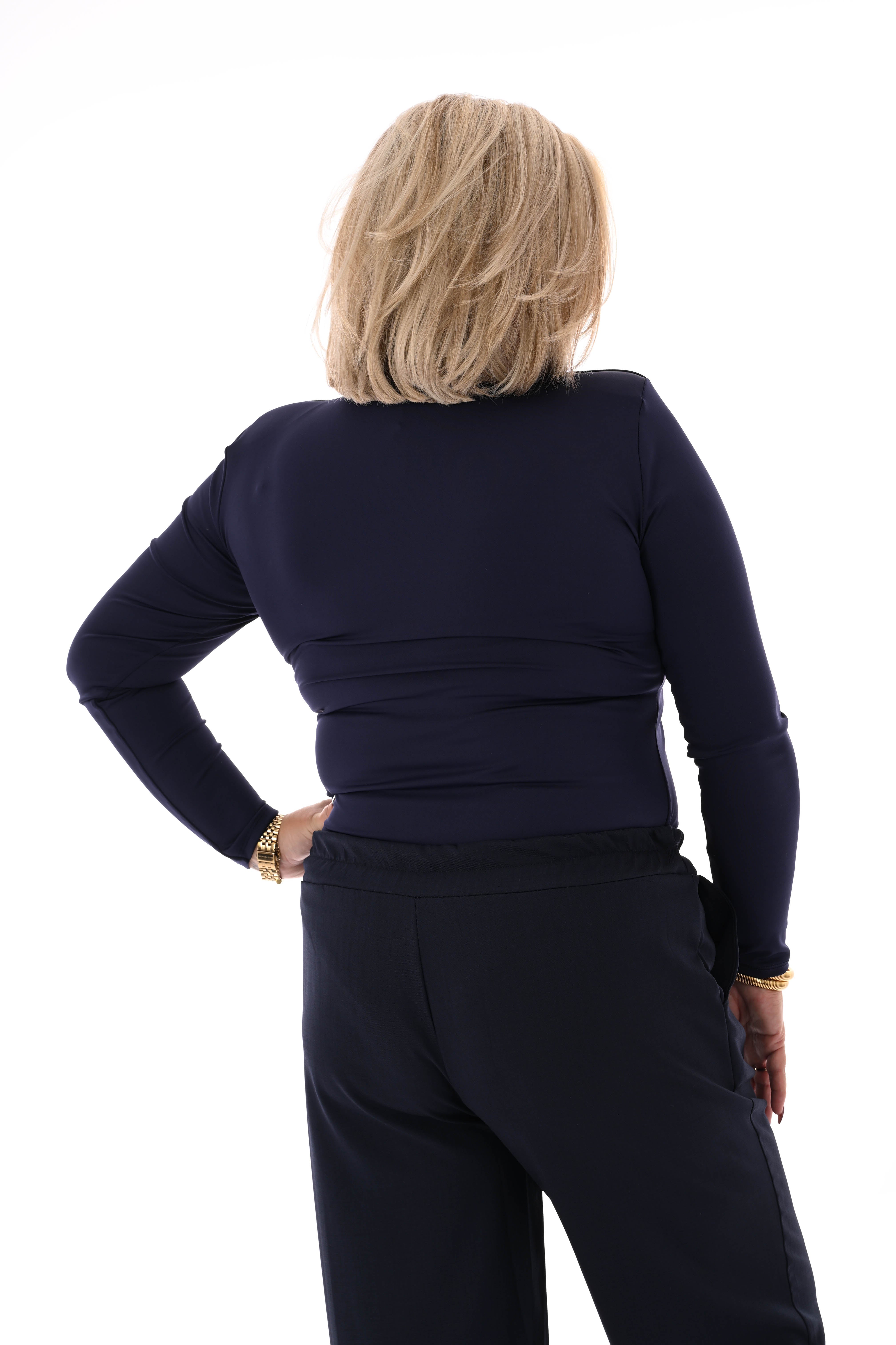 Body v-hals marineblauw