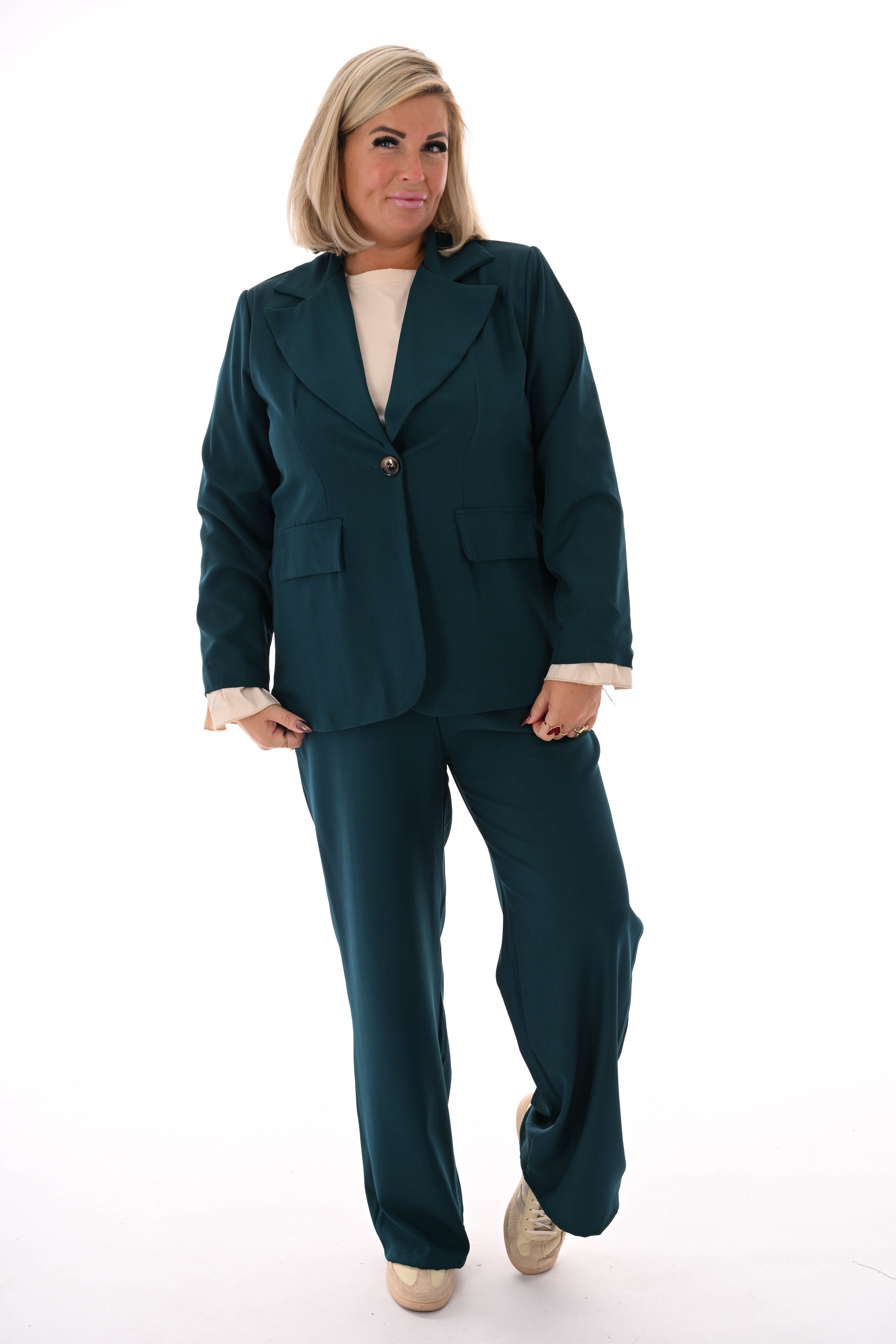 Tweedelig blazer pak uni petrol