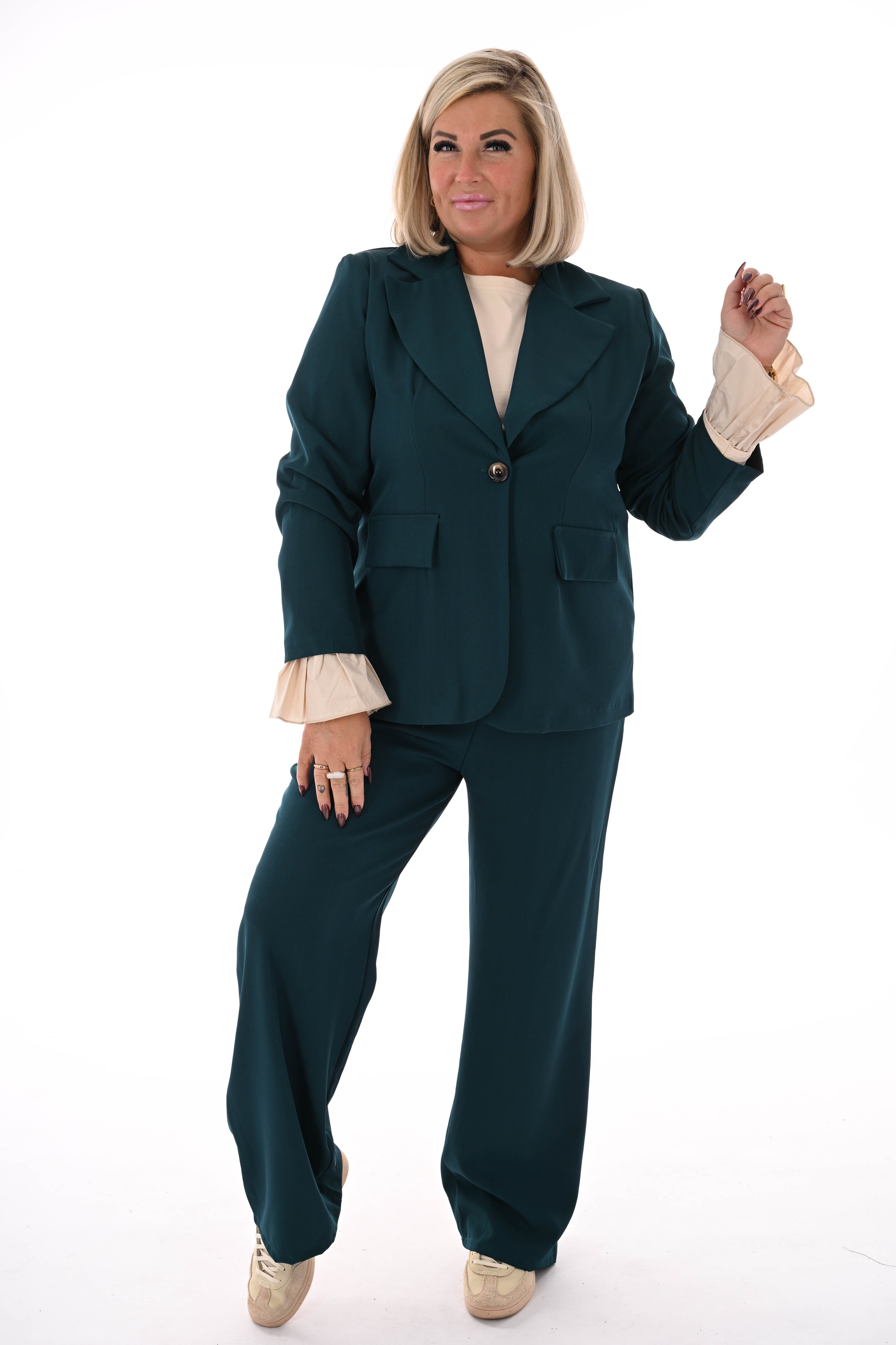 Tweedelig blazer pak uni petrol