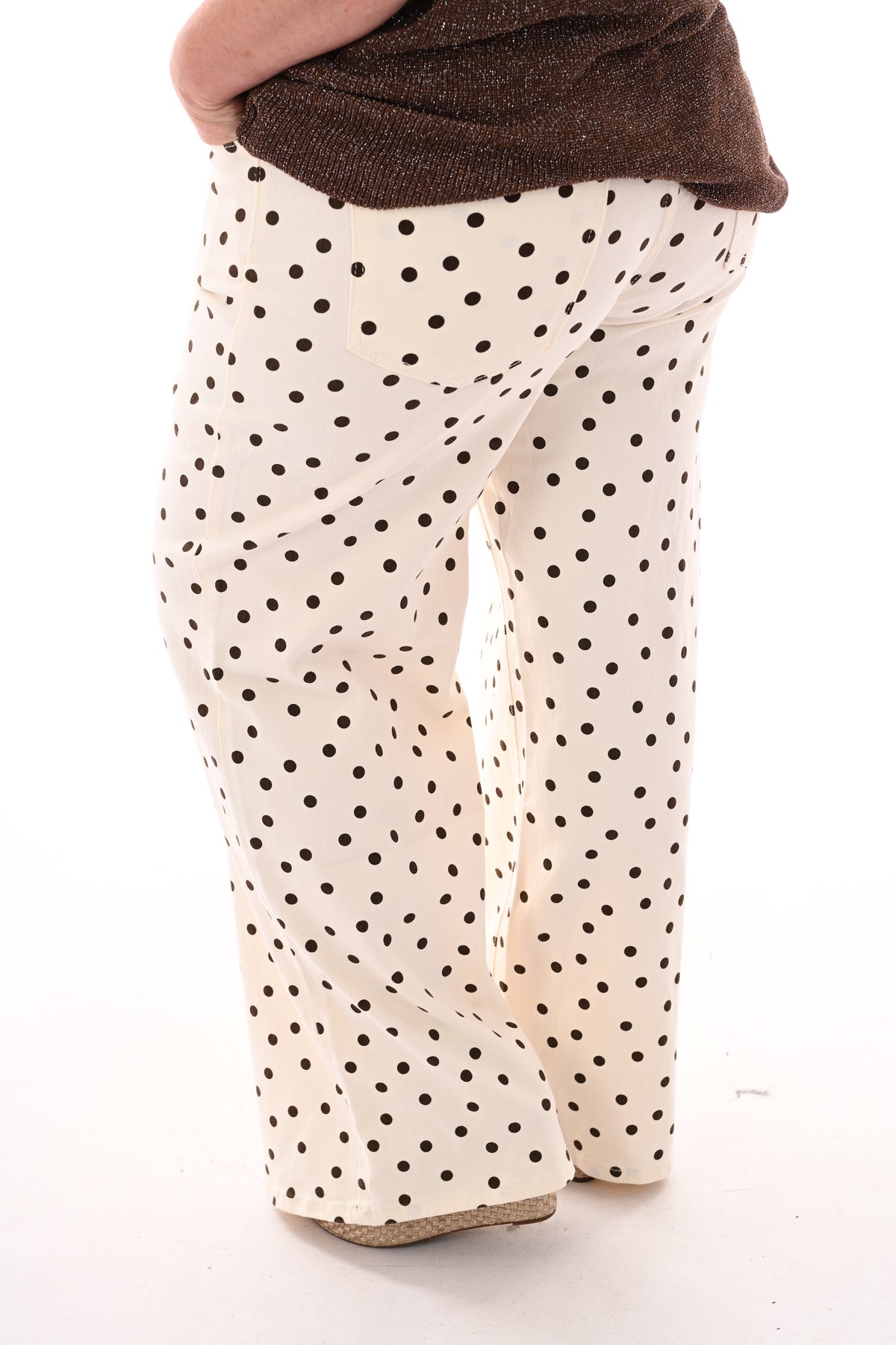 Redial wide leg dots roomwit/bruin