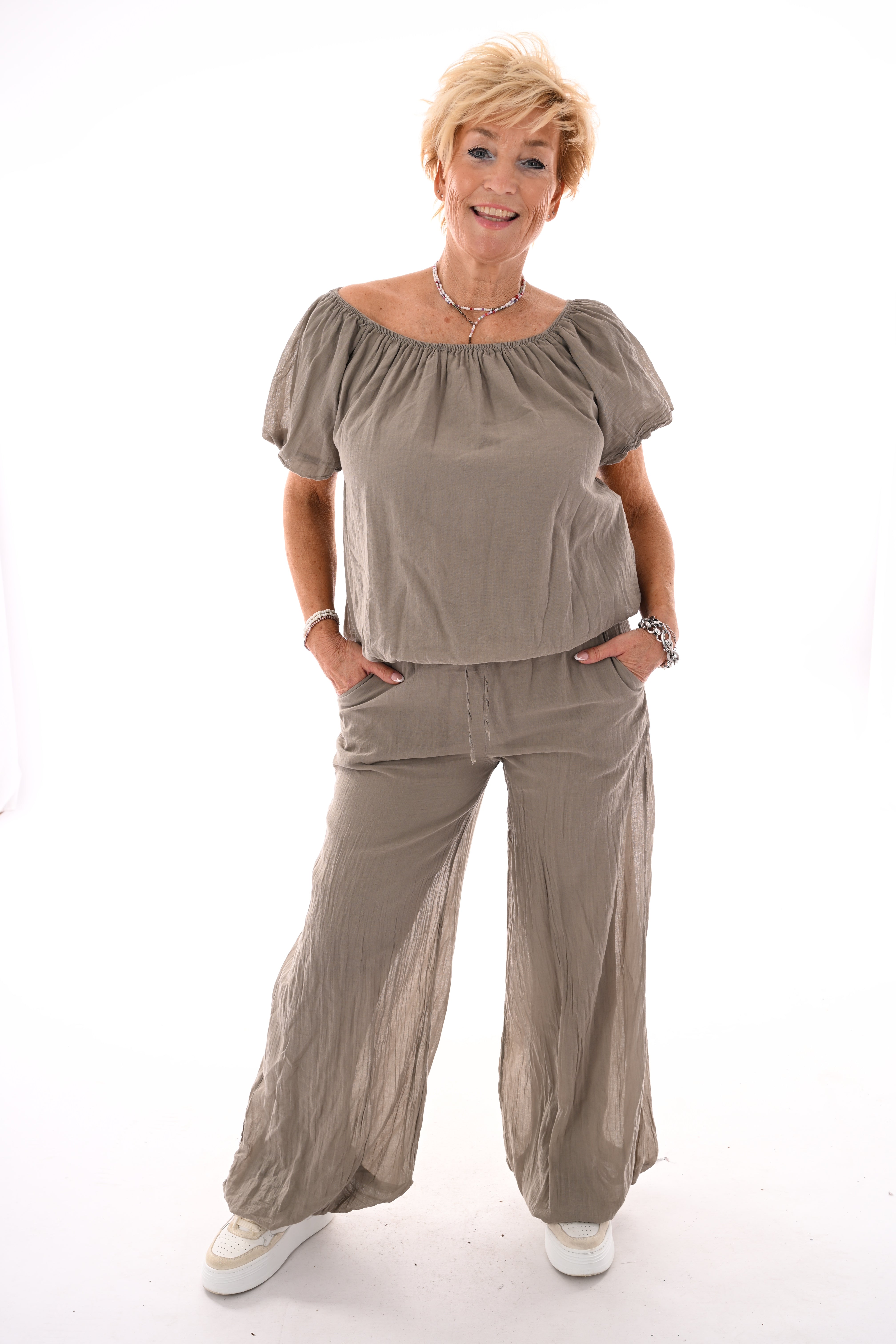 Tweedelig set ballon fit taupe