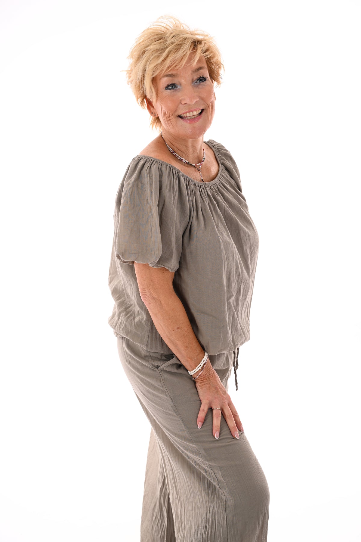 Tweedelig set ballon fit taupe