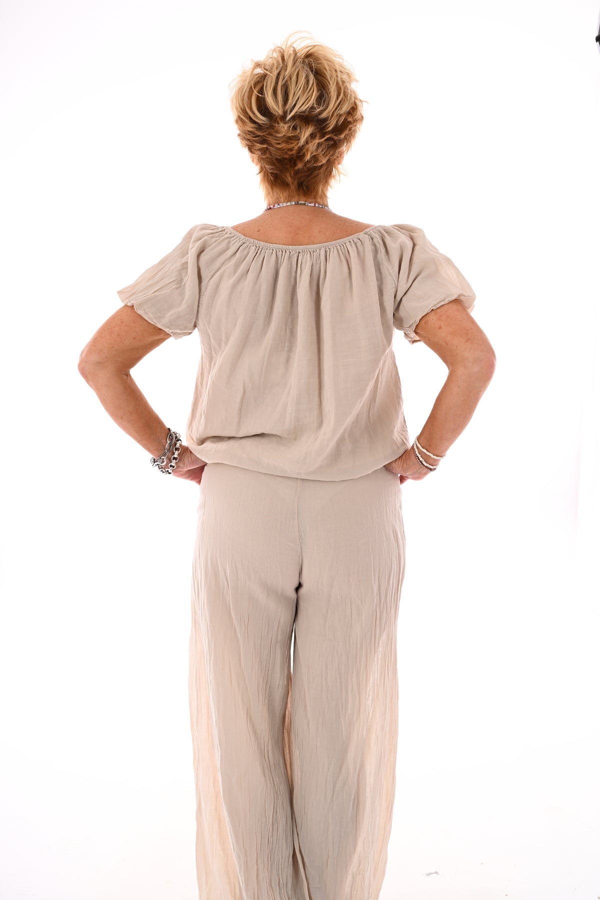 Tweedelig set ballon fit beige