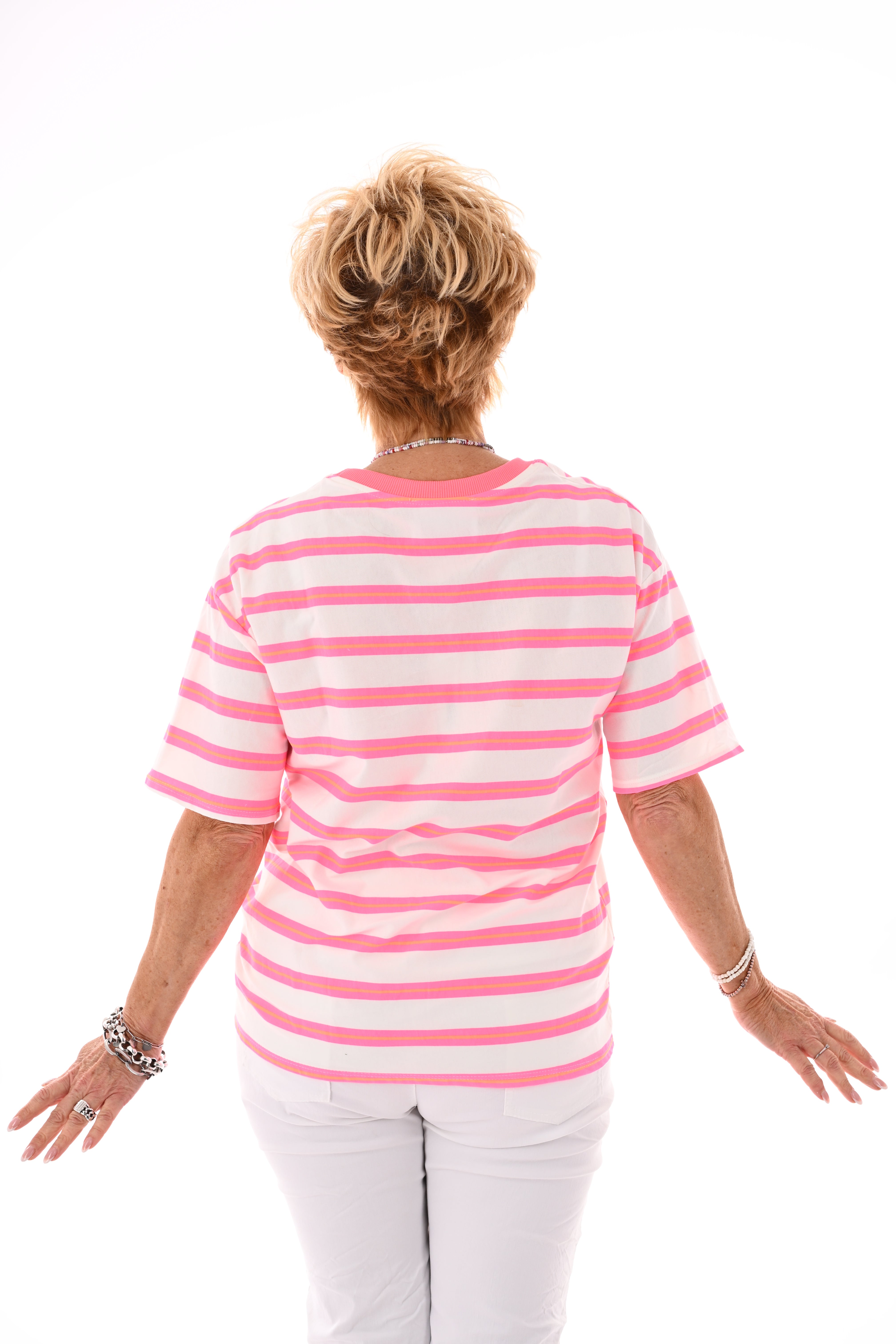Shirt Oui wit/fuchsia