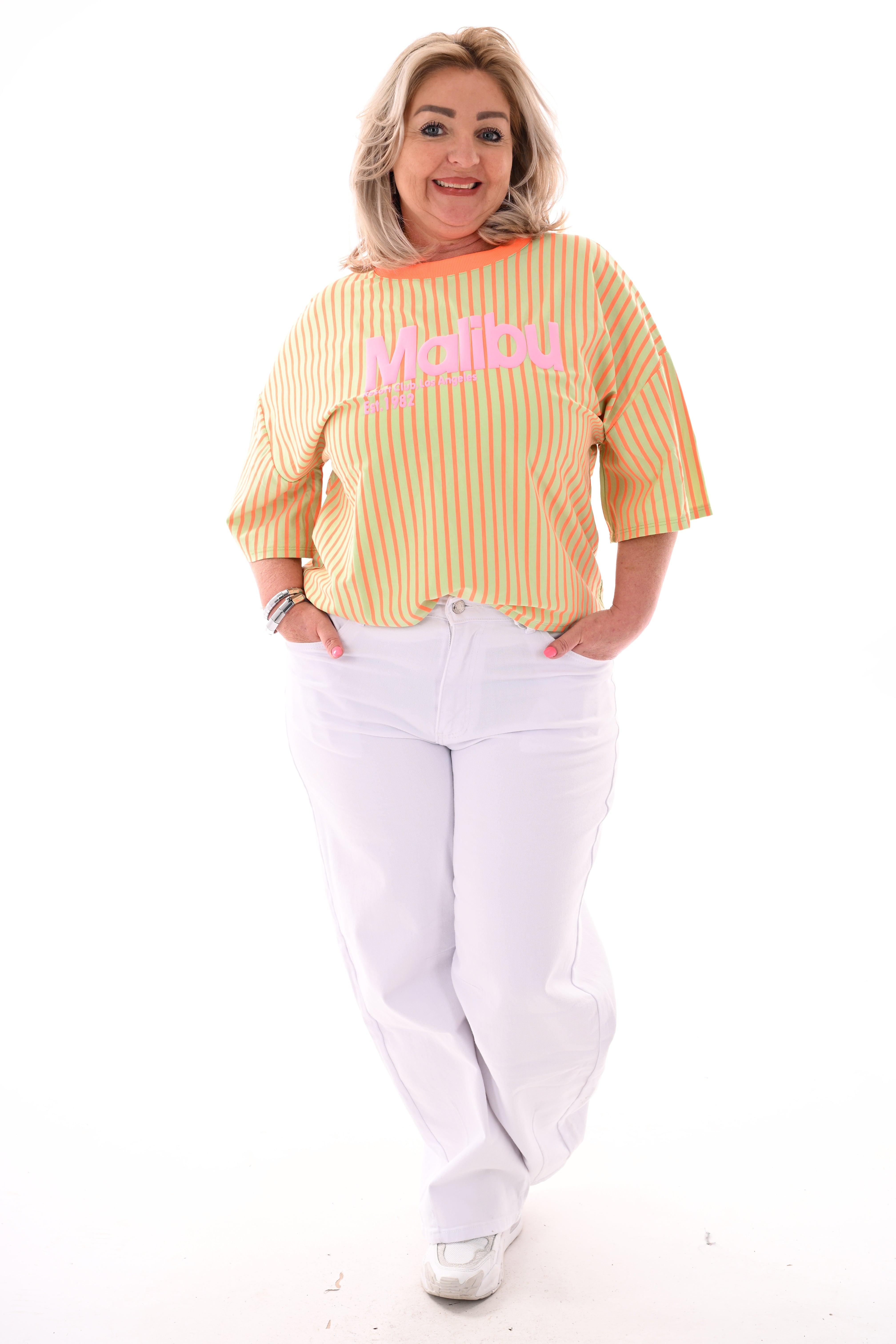 Shirt Malibu groen/oranje
