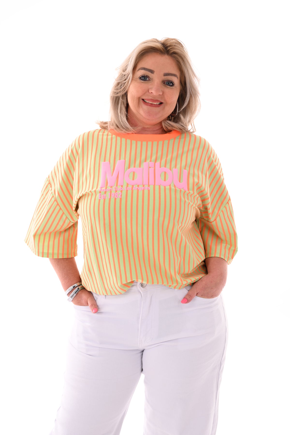 Shirt Malibu groen/oranje