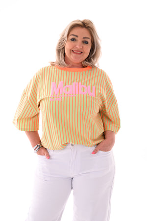 Shirt Malibu groen/oranje