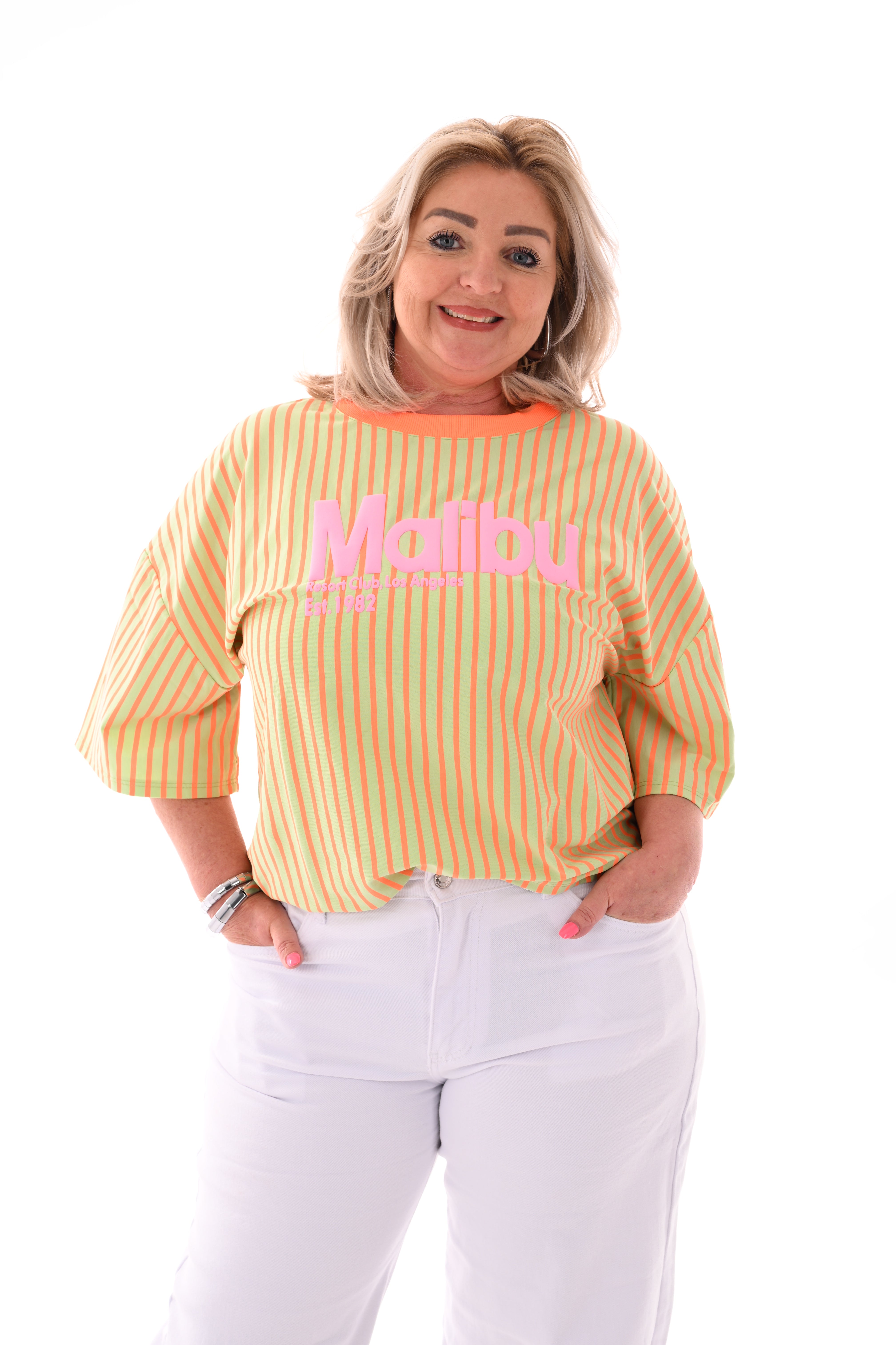 Shirt Malibu groen/oranje