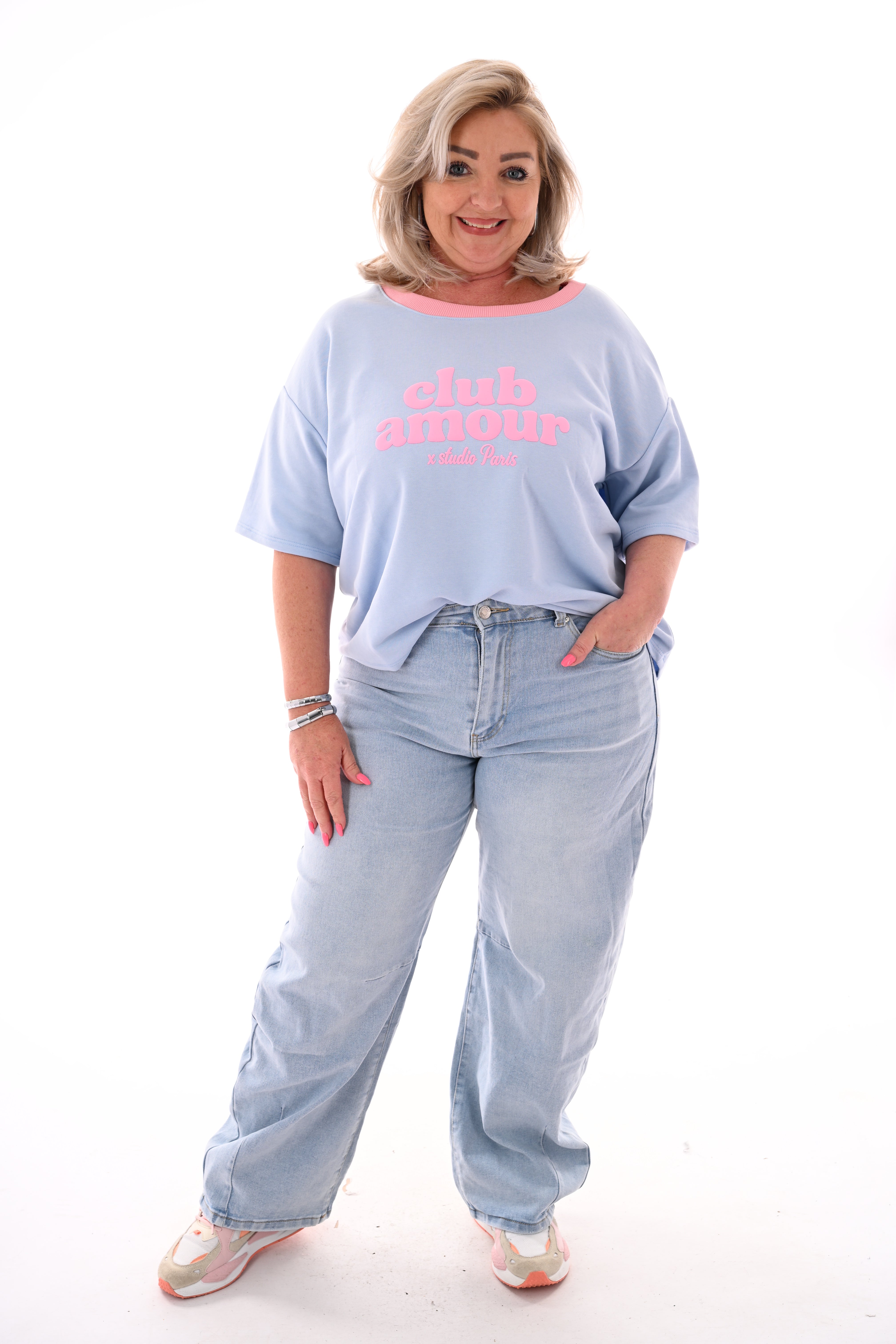 Sweatshirt club amour lichtblauw