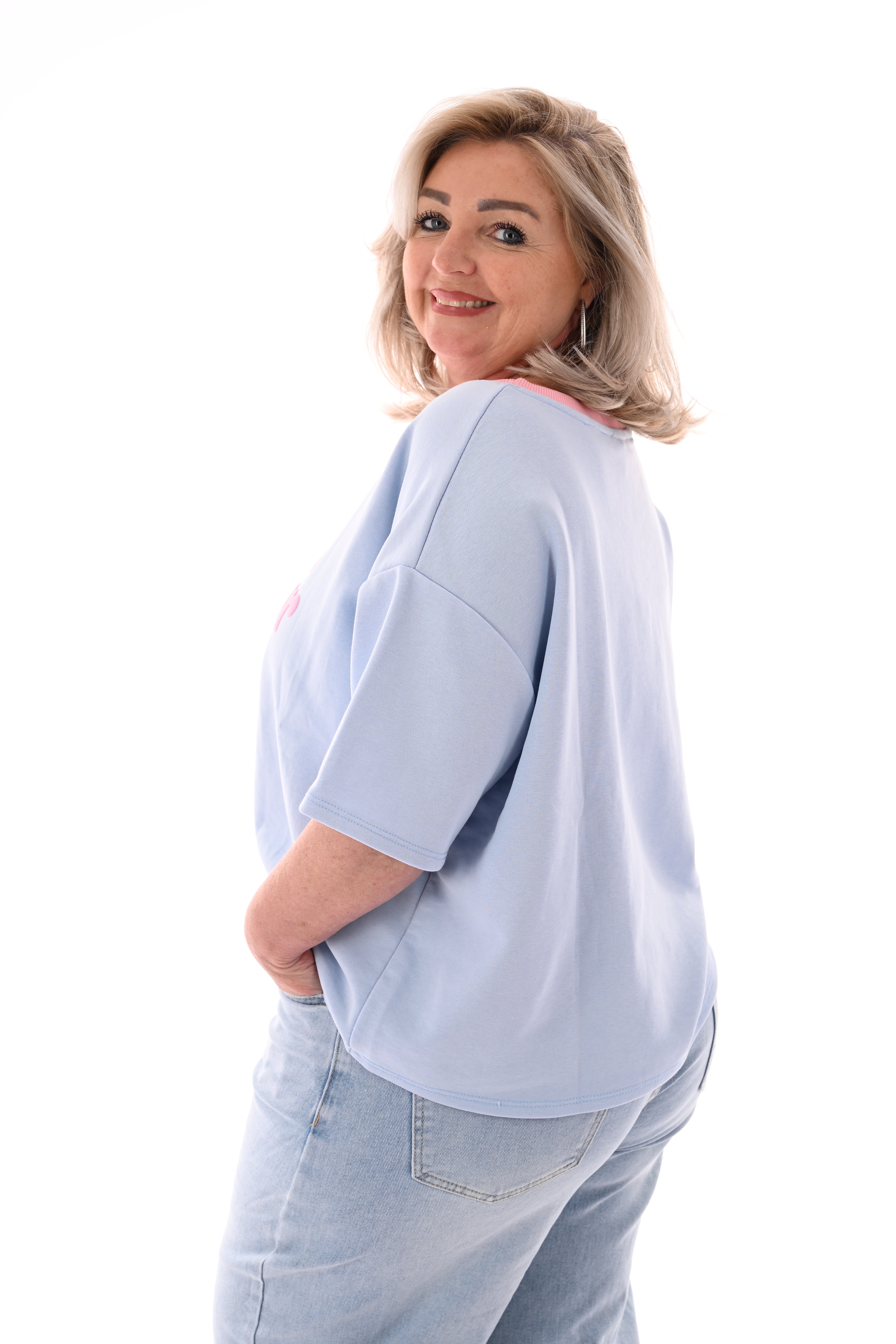 Sweatshirt club amour lichtblauw