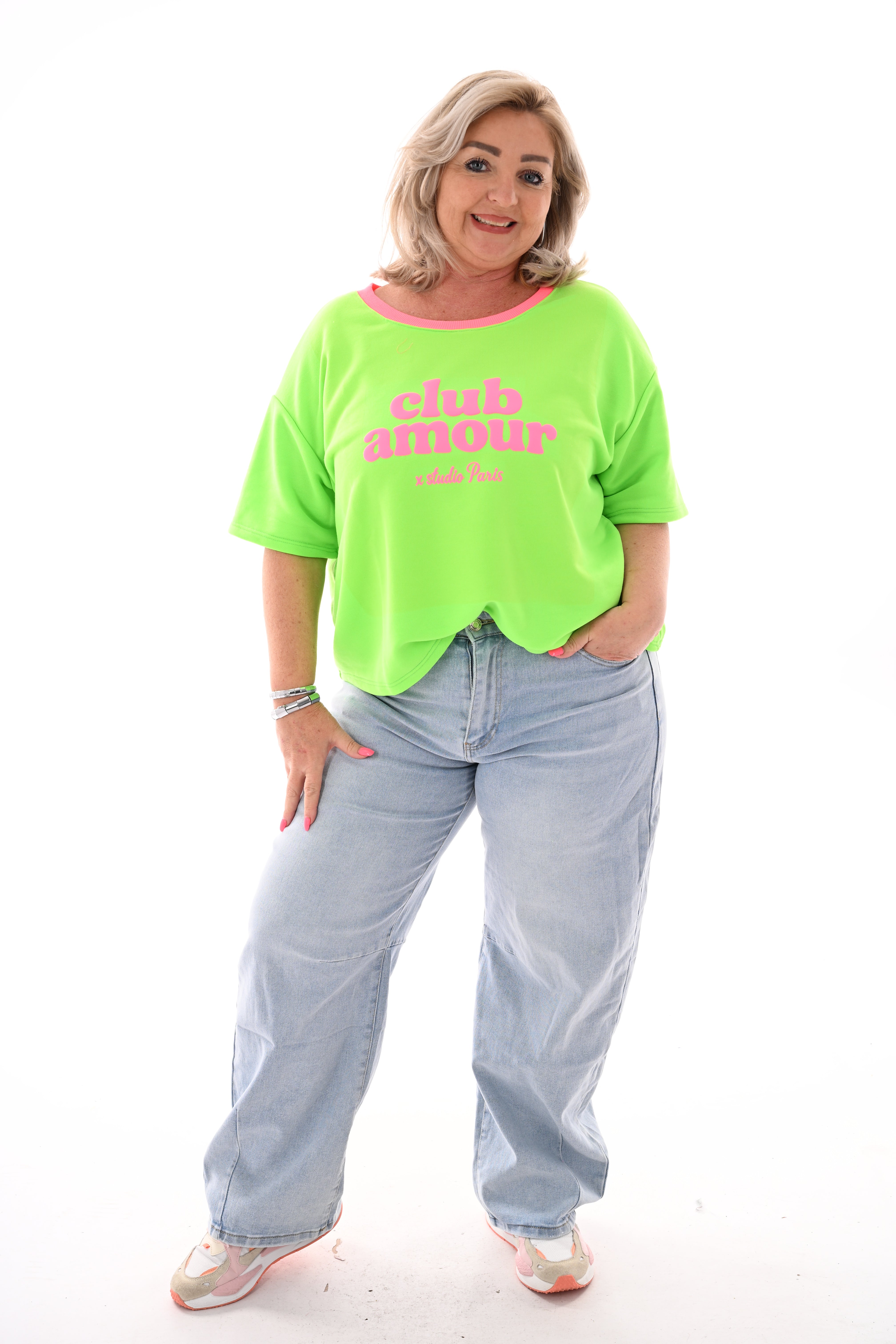 Sweatshirt club amour neongroen