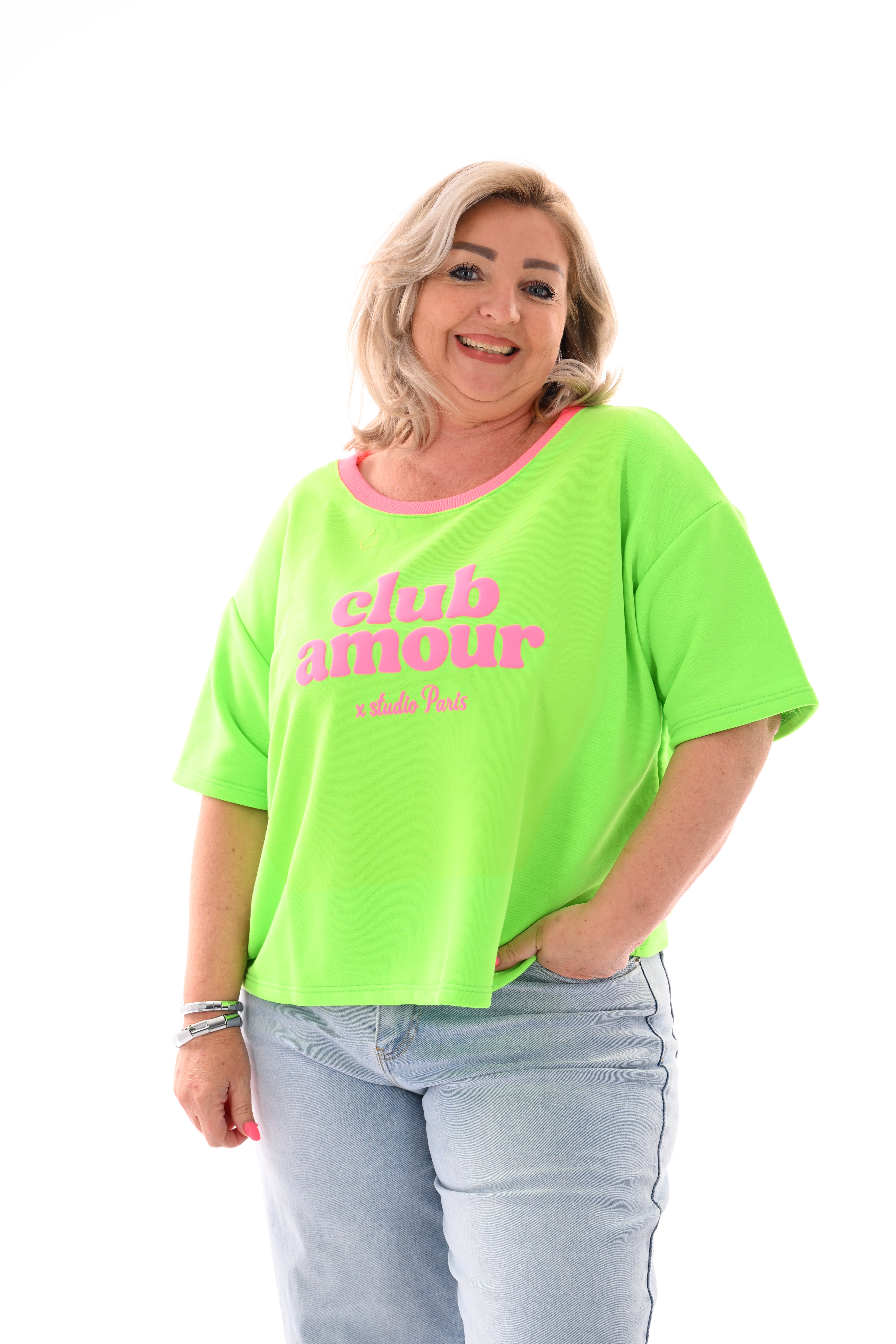 Sweatshirt club amour neongroen