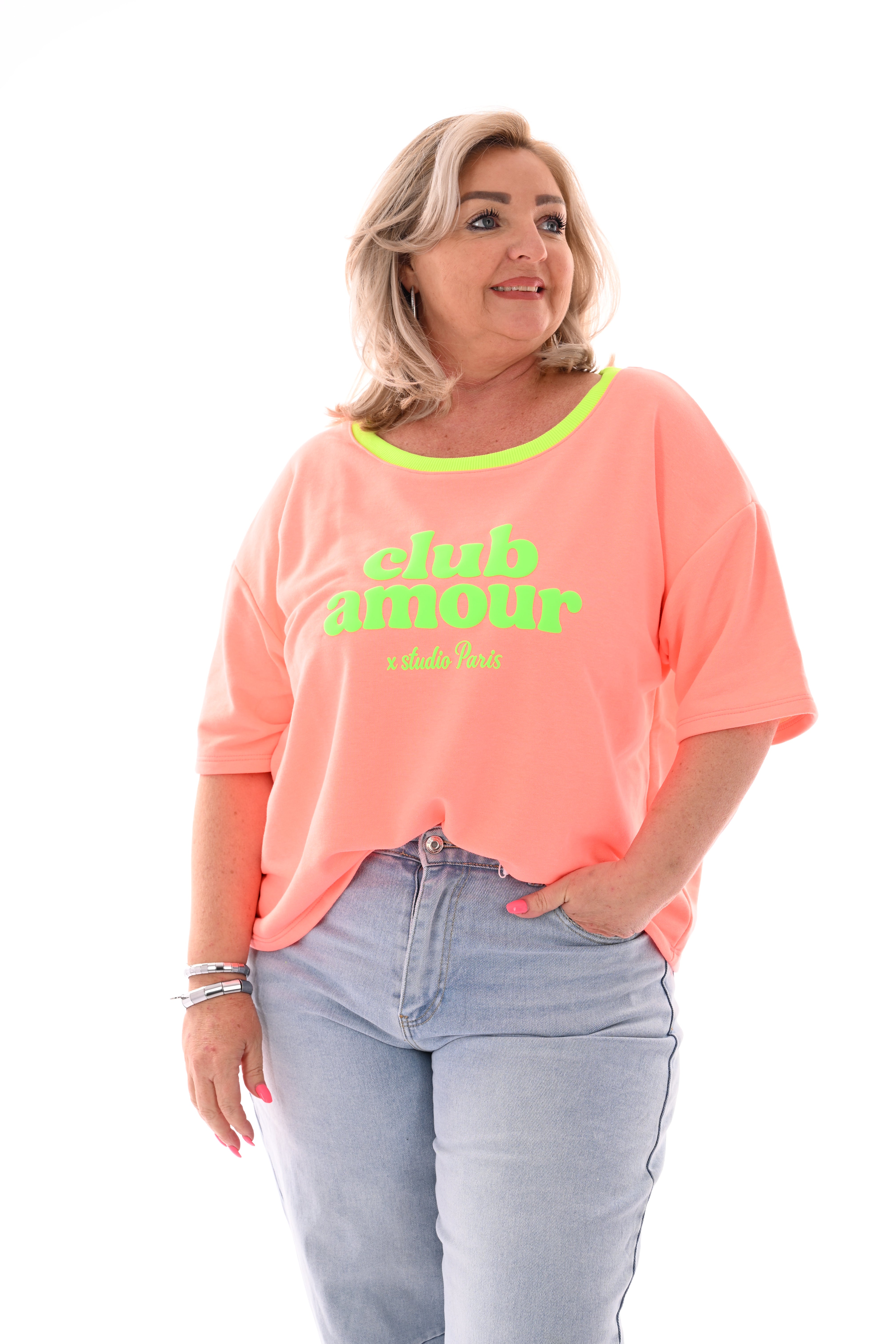 Sweatshirt club amour neonpeach