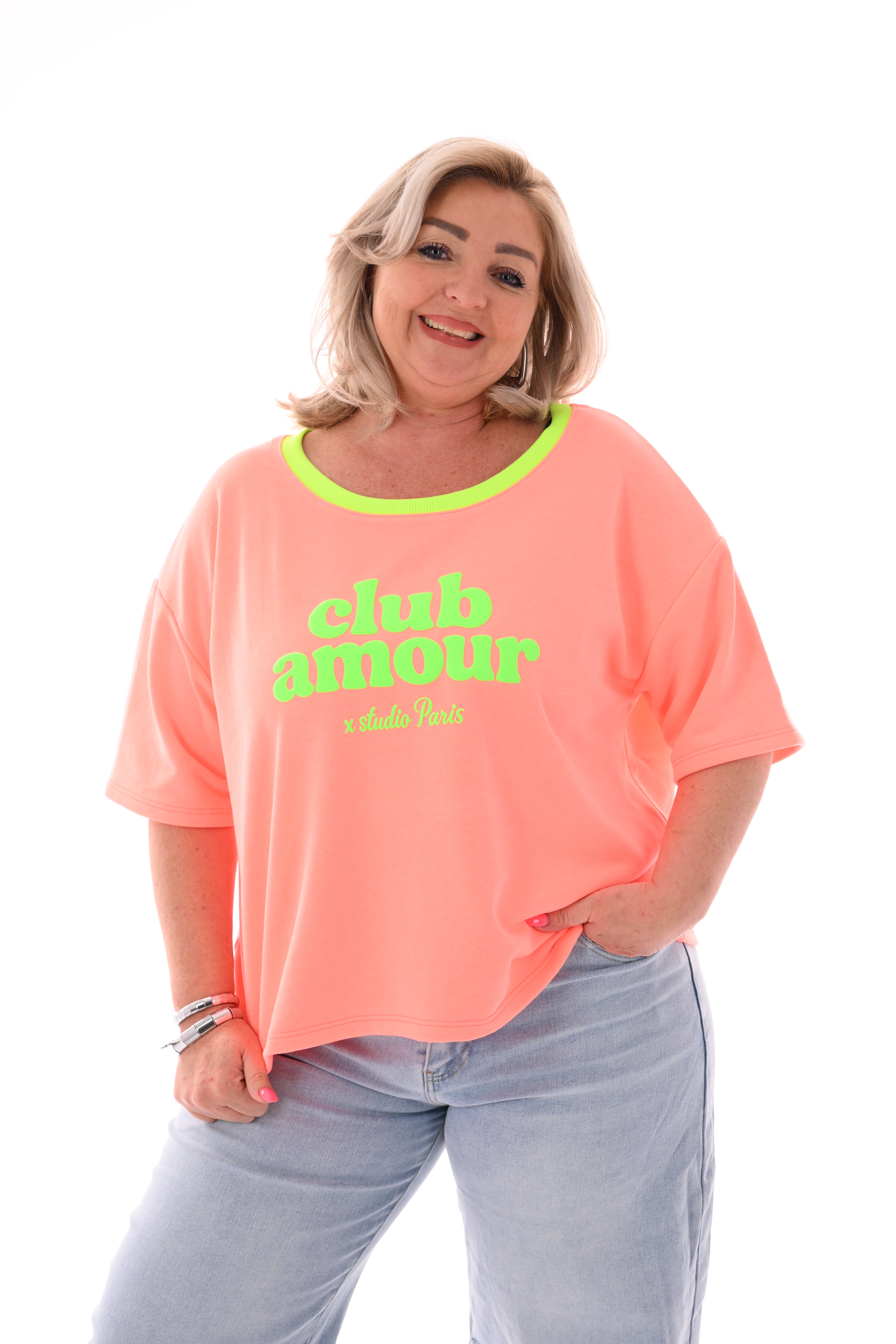 Sweatshirt club amour neonpeach