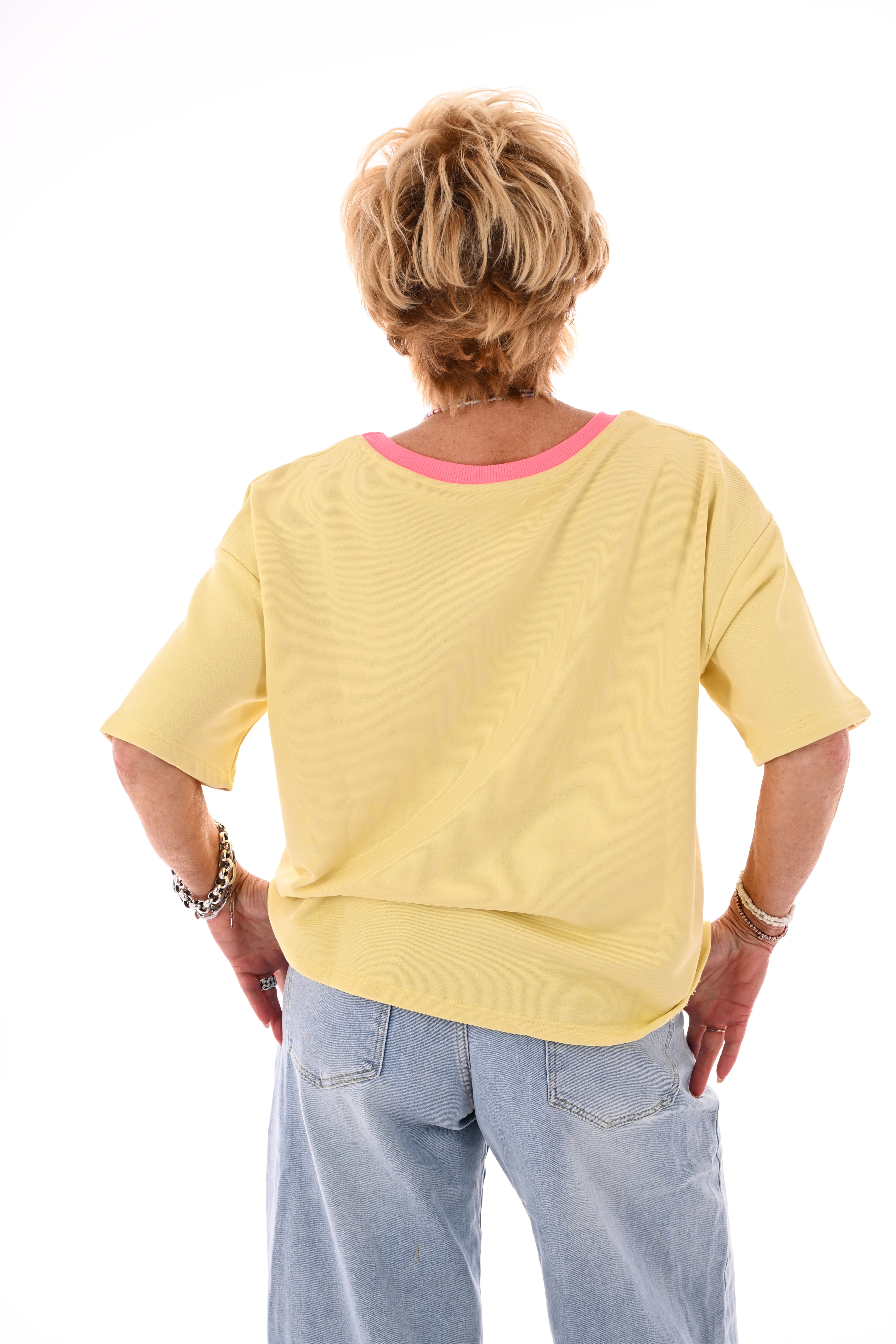 Sweatshirt club amour lichtgeel