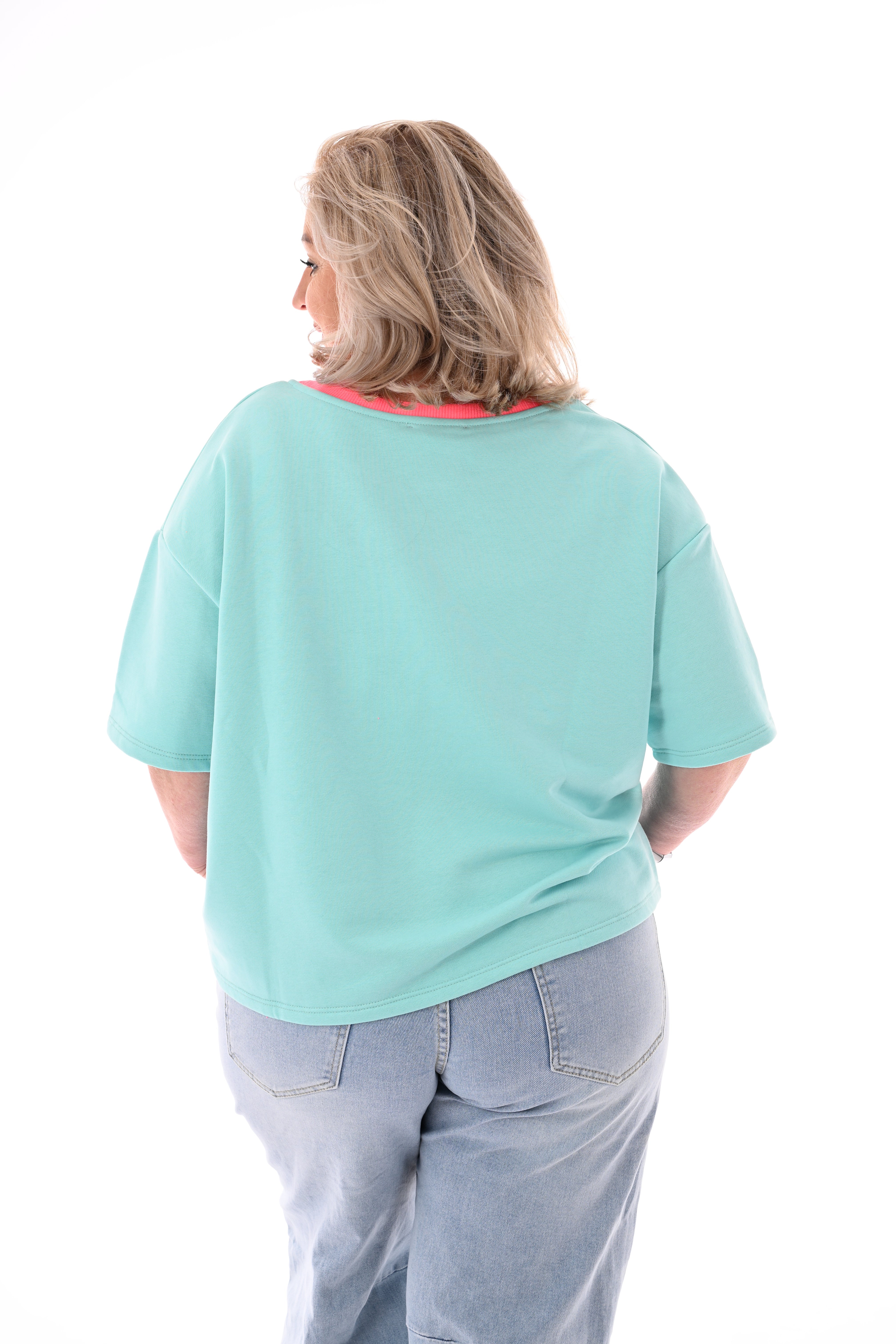Sweatshirt club amour turquoise