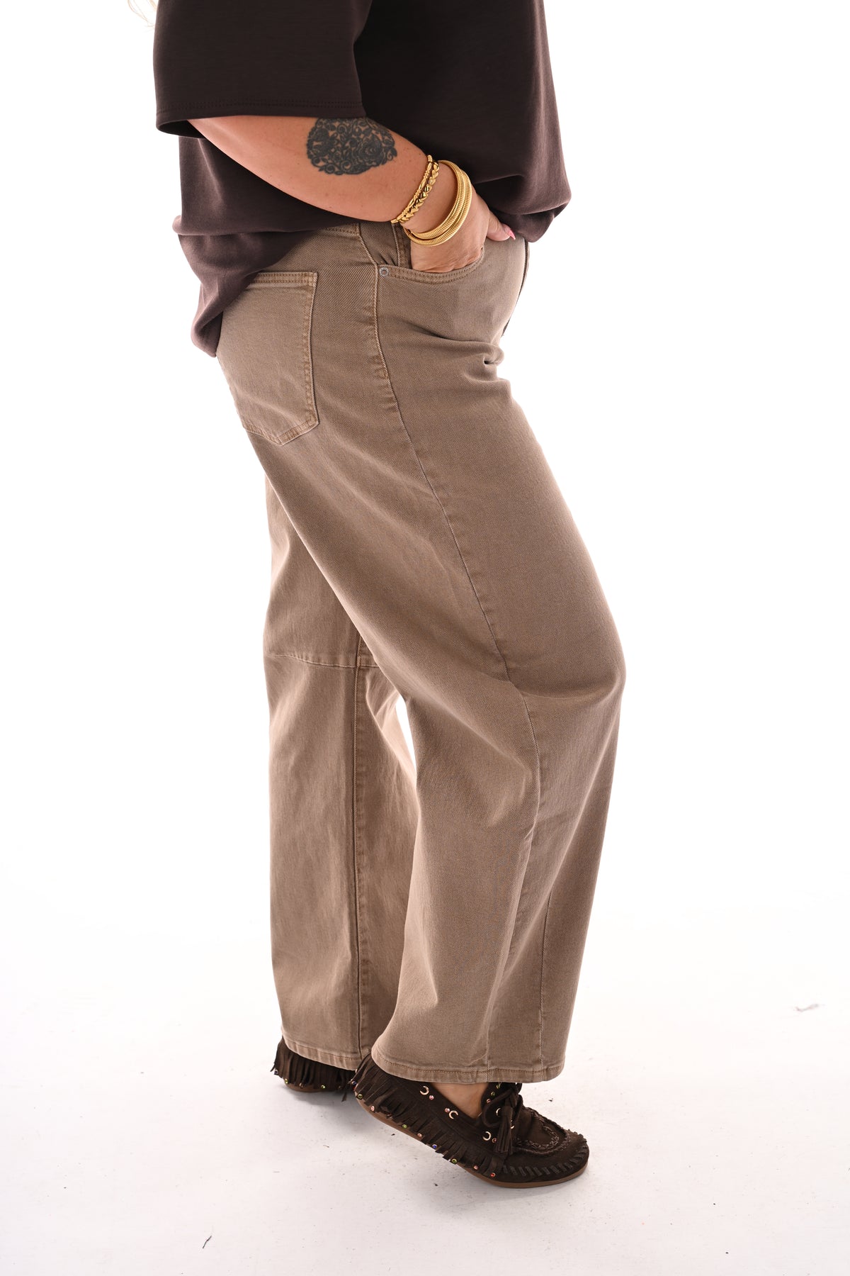 Marivy Ballon fit jeans taupe
